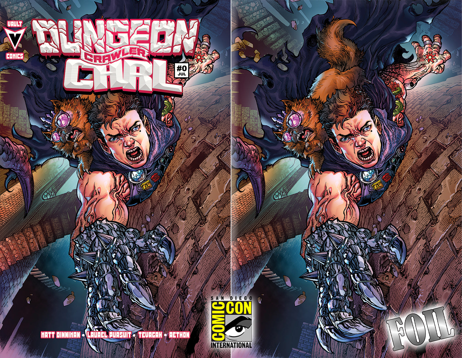DUNGEON CRAWLER CARL SPECIAL EDITION #0 HARVEY TOLIBAO SDCC EXCLUSIVE VARIANT COVERS