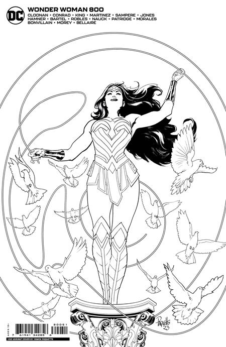 WONDER WOMAN #800 CVR J INC 1:50 YANICK PAQUETTE BLACK & WHITE CARD STOCK VAR - 06/20/23