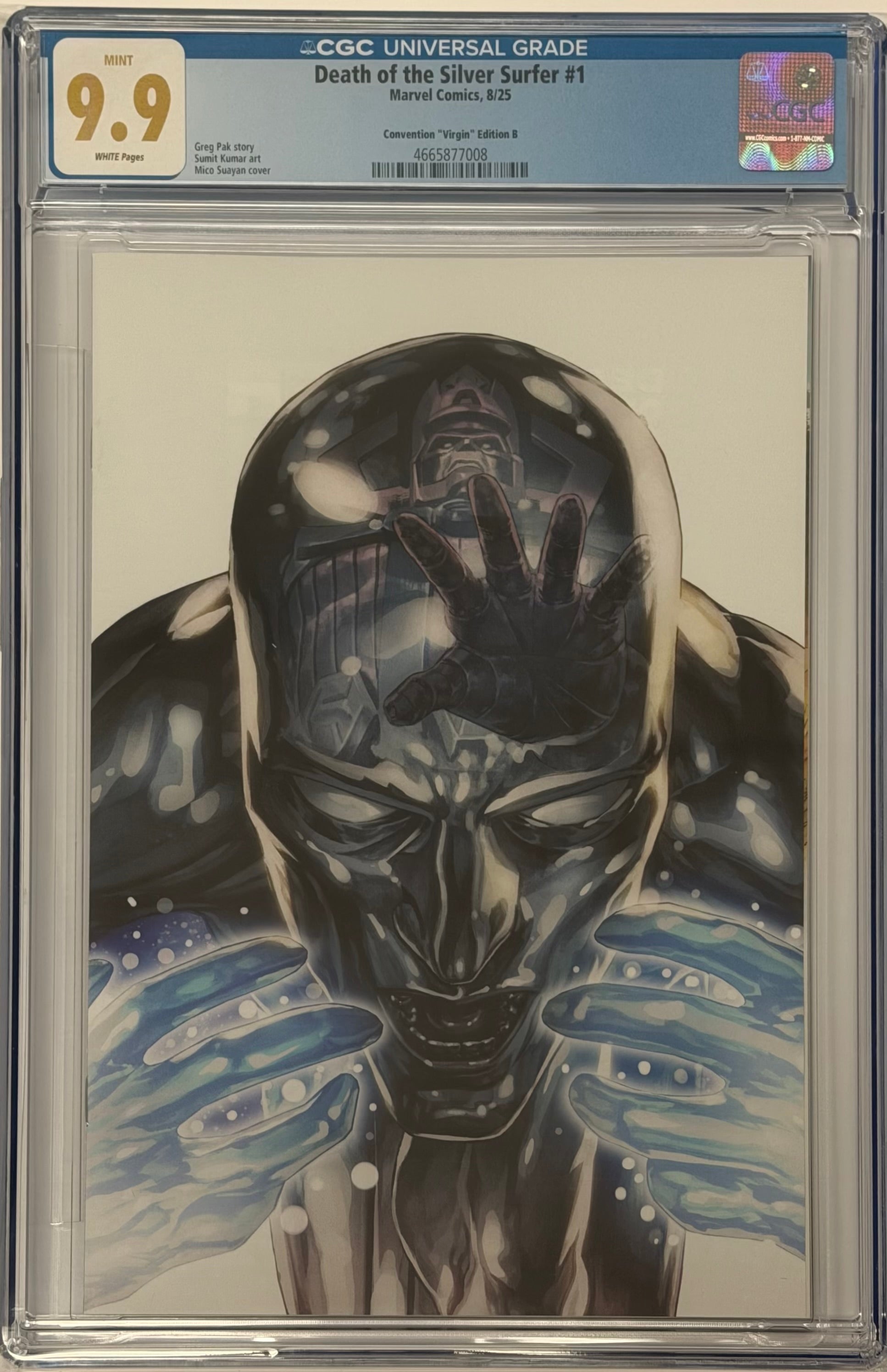 DEATH OF THE SILVER SURFER #1 MICO SUAYAN WHITEOUT CONVENTION EXLUSIVE CGC 9.9 MINT (IN STOCK) C56