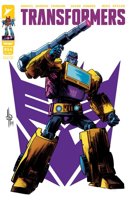 TRANSFORMERS #14 2ND PTG CVR B JASON HOWARD DECEPTICON SWINDLE VAR-- [