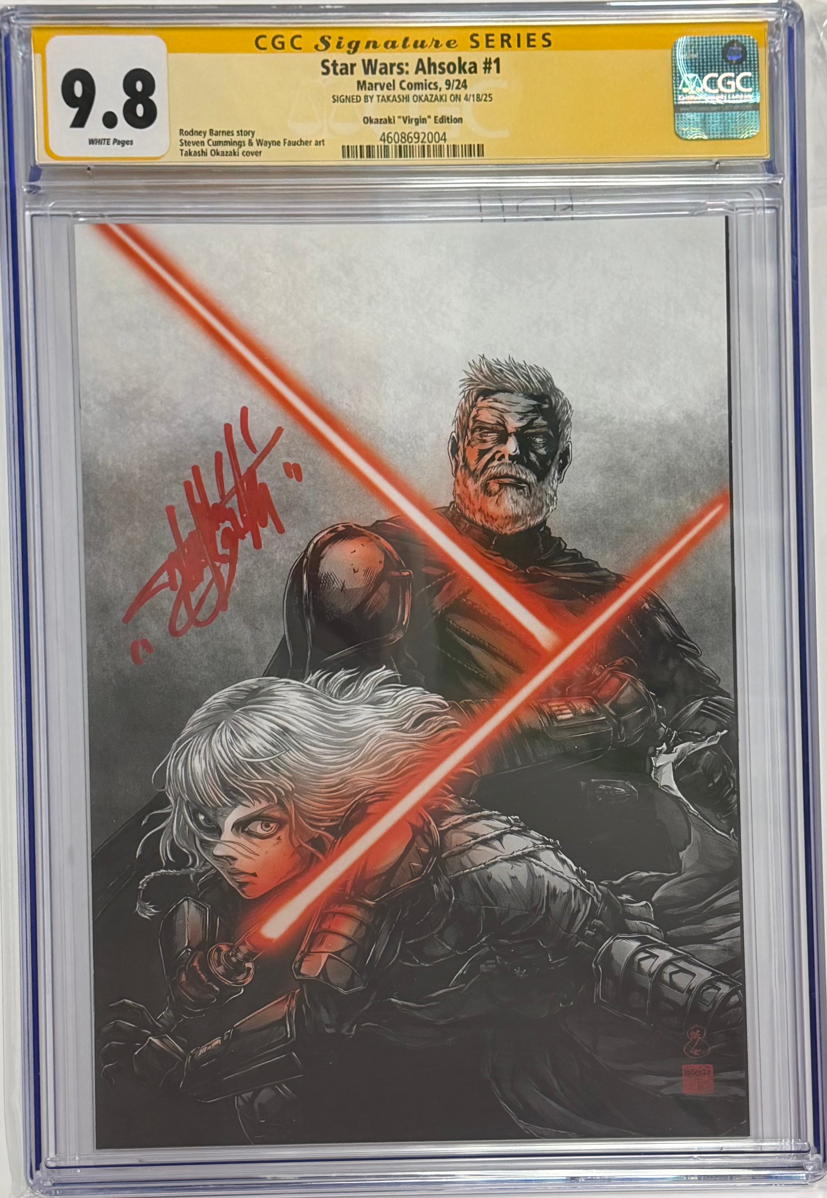 STAR WARS AHSOKA #1 OKAZAKI EXCLUSIVE VIRGIN EDITION SIGNED BY TAKASHI OKAZAKI CGC 9.8 (IN STOCK) C61