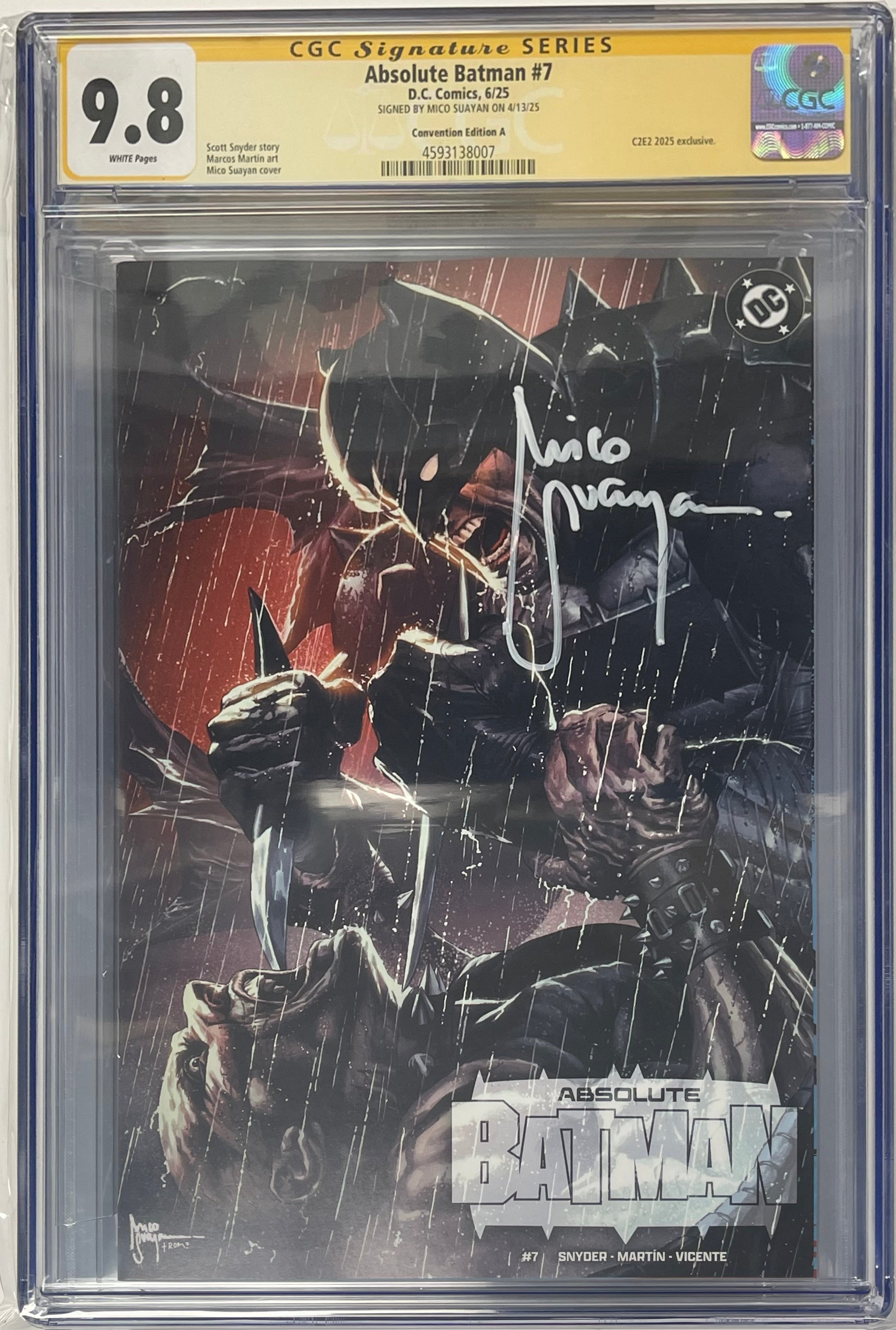 ABSOLUTE BATMAN #7 C2E2 EXCLUSIVE EDITION SIGNED BY MICO SUAYAN CGC 9.8 (IN STOCK) C6