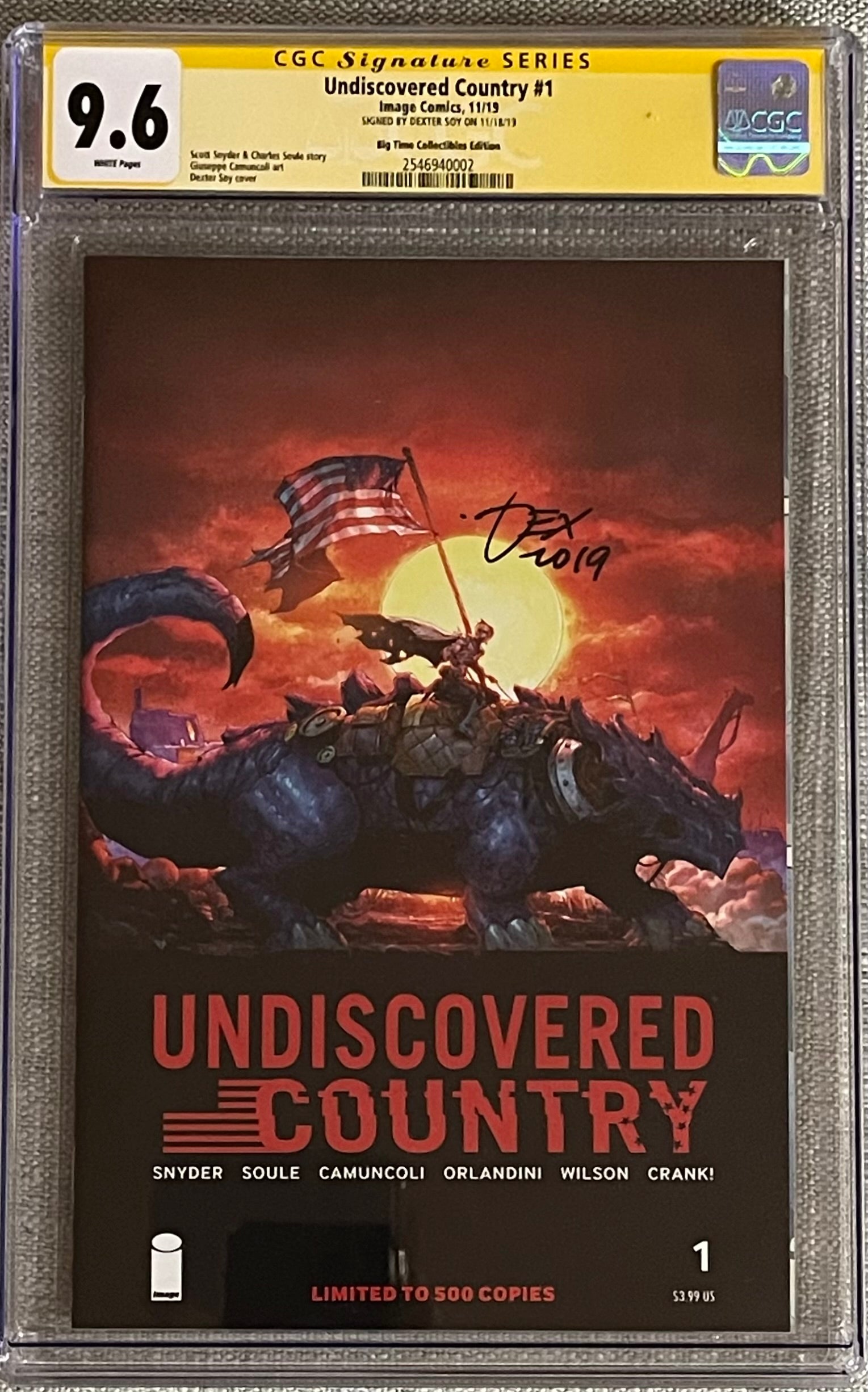 UNDISCOVERED COUNTRY #1 DEXTER SOY EXCLUSIVE CGC 9.6 SIGNED BY DEXTER SOY (C110)