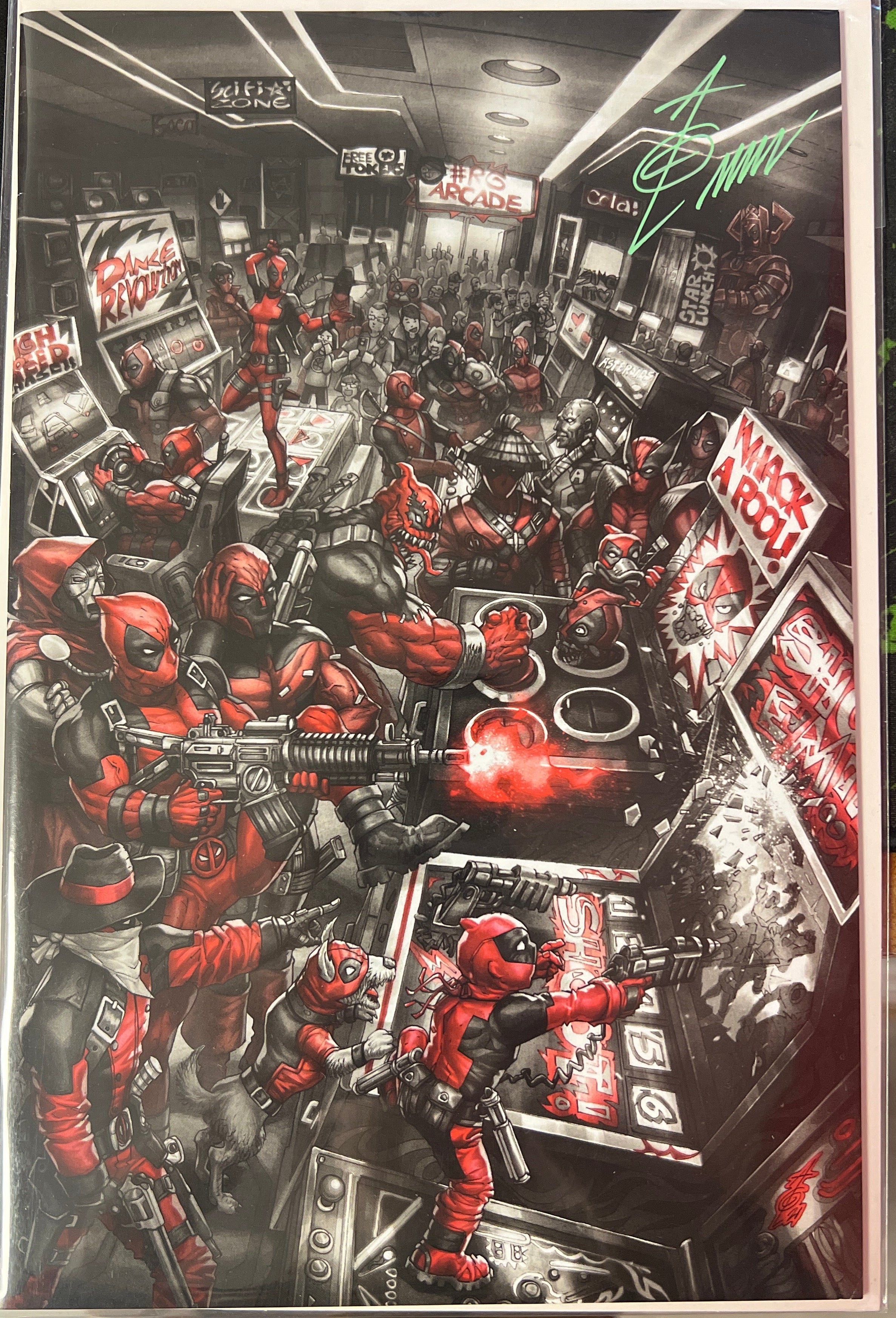 DEADPOOL BLACK WHITE & BLOOD #1 ALAN QUAH "DEADPOOL CORPS" EXCLUSIVE VIRGIN VARIANT SIGNED BY ALAN QUAH (SS12)