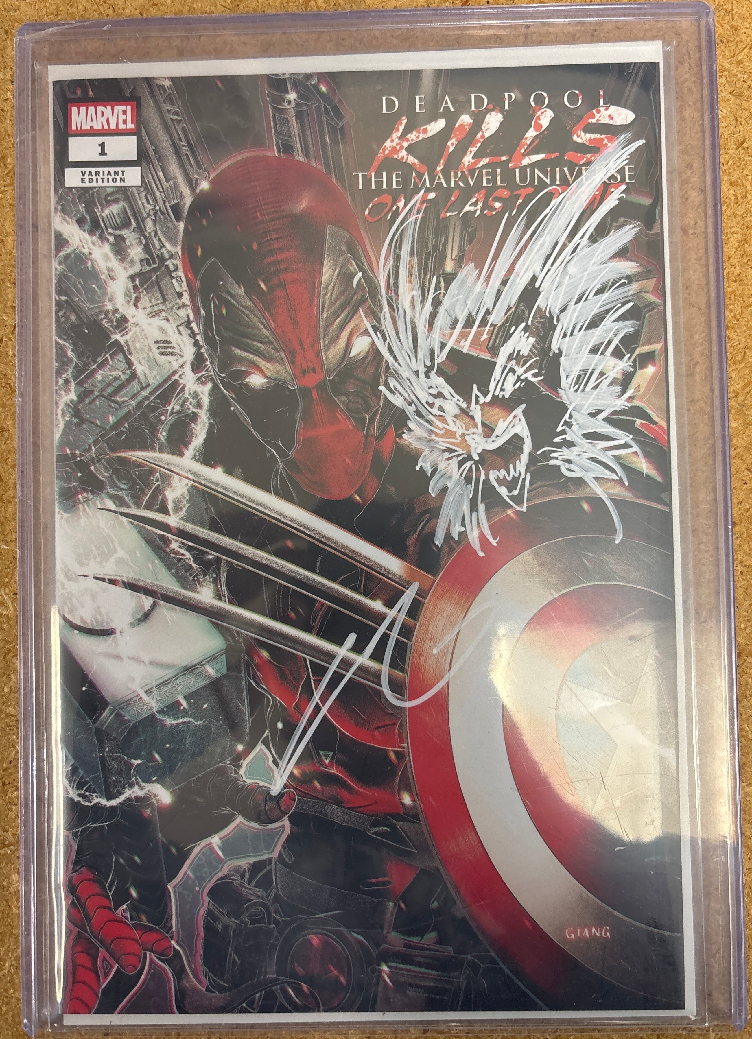 DEADPOOL KILLS THE MARVEL UNIVERSE ONE LAST TIME #1 JOHN GIANG C2E2 SECRET DROPS SIGNED AND REMARQUED BY JOHN GIANG W/ COA (SS14)