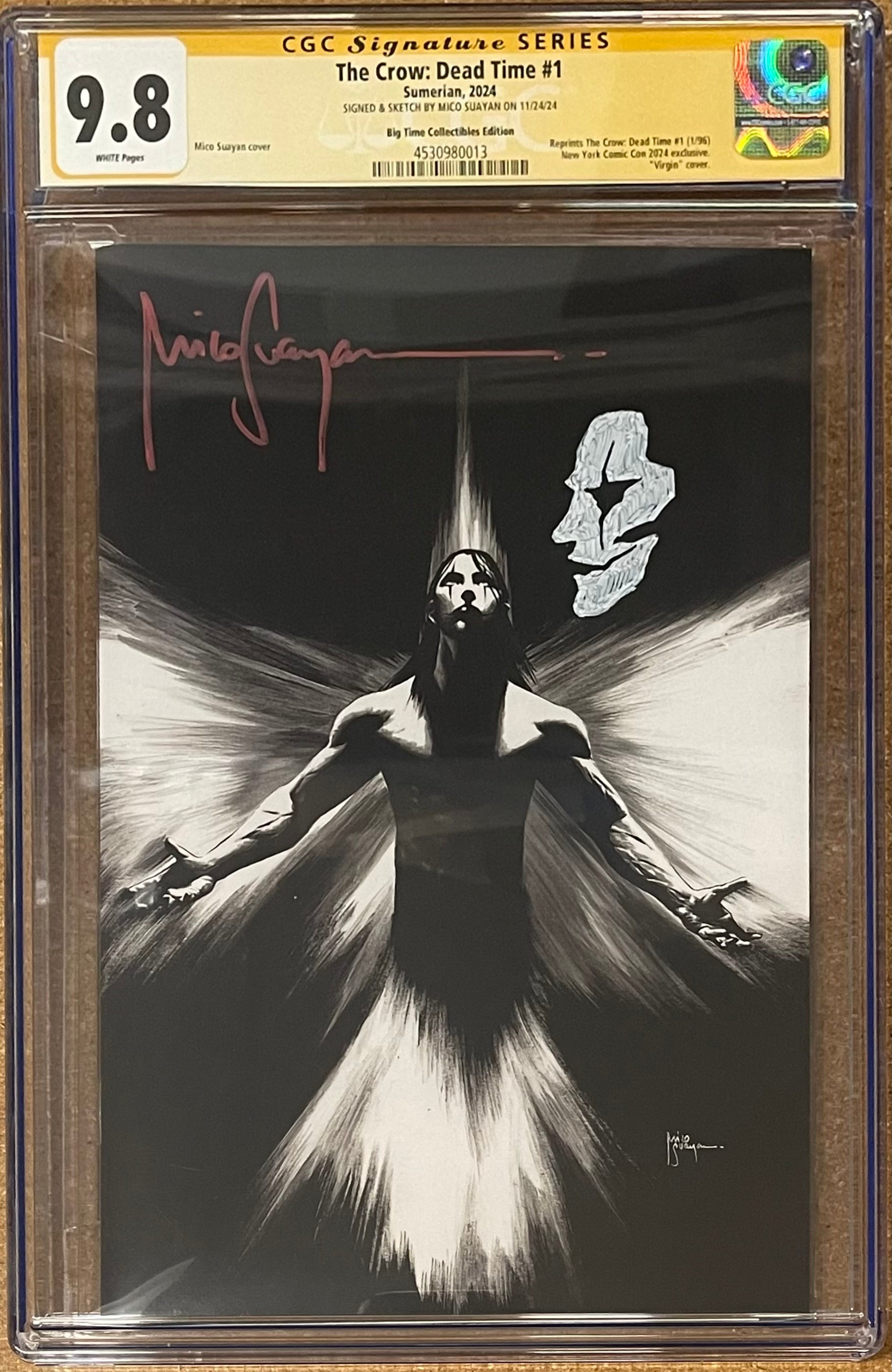CROW DEAD TIME #1 MICO SUAYAN EXCLUSIVE VIRGIN VARIANT SIGNED W/CROW SKETCH BY MICO SUAYAN CGC 9.8 (IN STOCK) C79