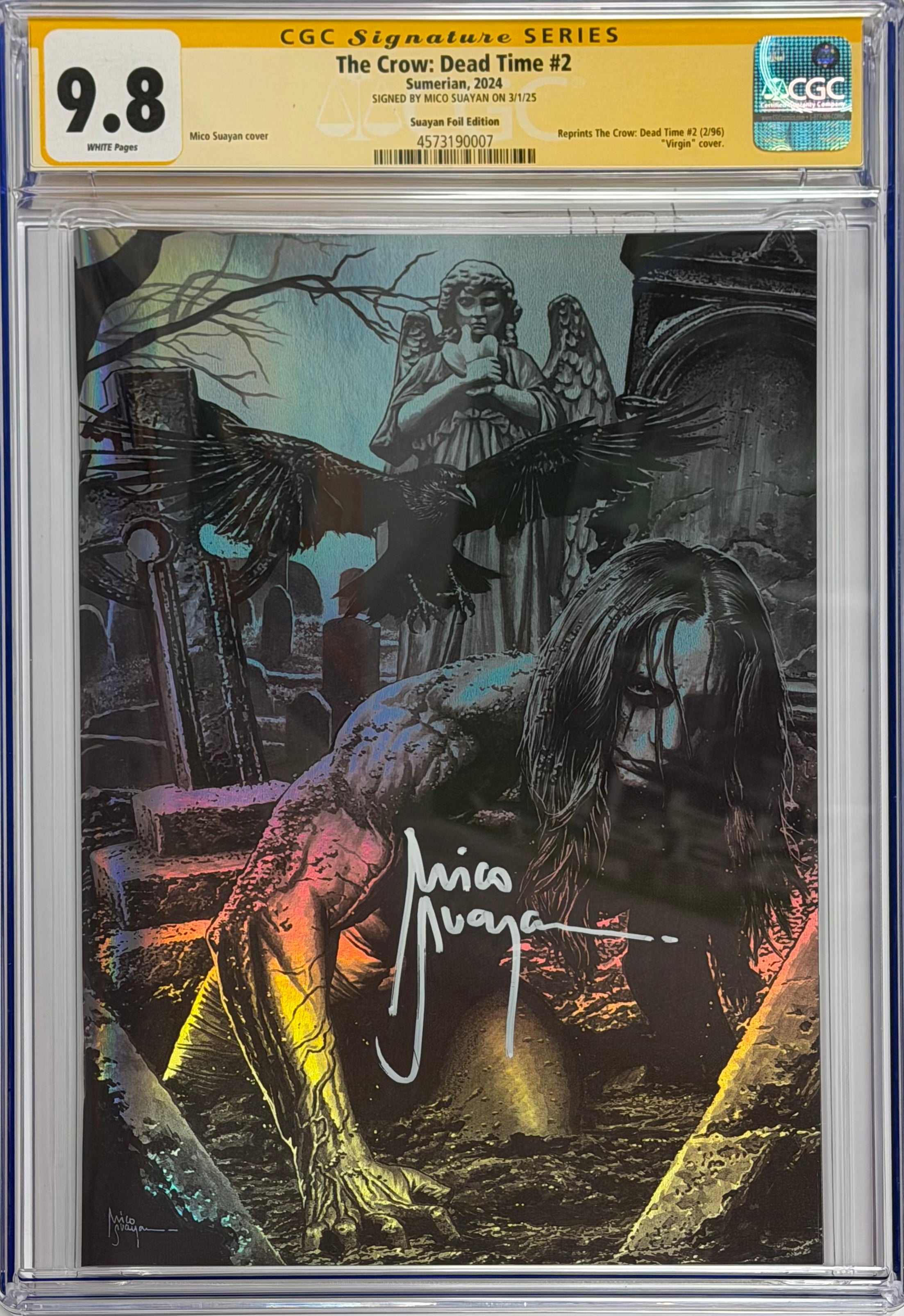 CROW DEAD TIME #2 MICO SUAYAN FOIL EDITION SIGNED BY MICO SUAYAN CGC 9.8 (IN STOCK) C63