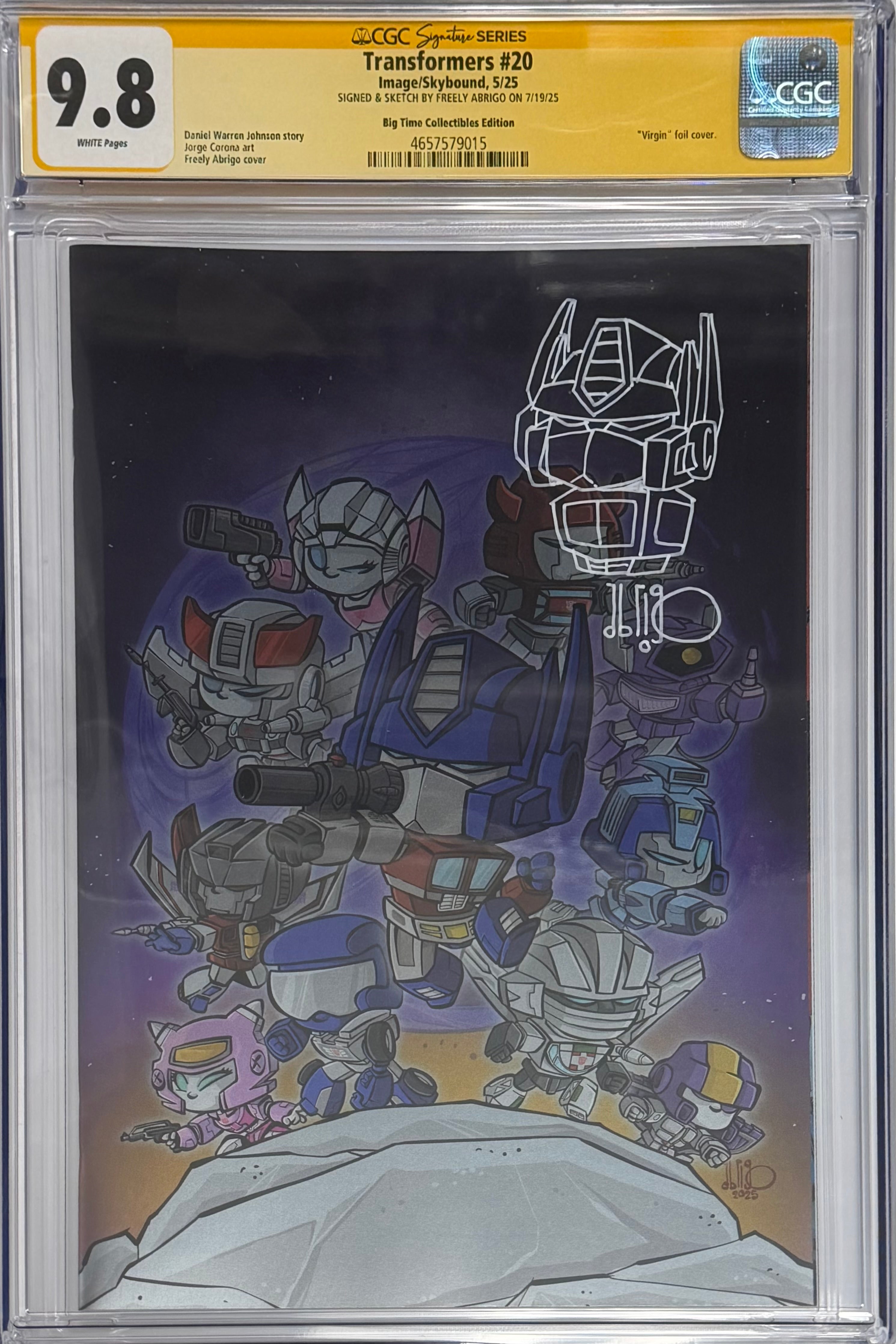 TRANSFORMERS #20 FREELY ABRIGO EXCLUSIVE FOIL EDITION SIGNED & REMARQUED BY CGC 9.8 (IN STOCK) C59