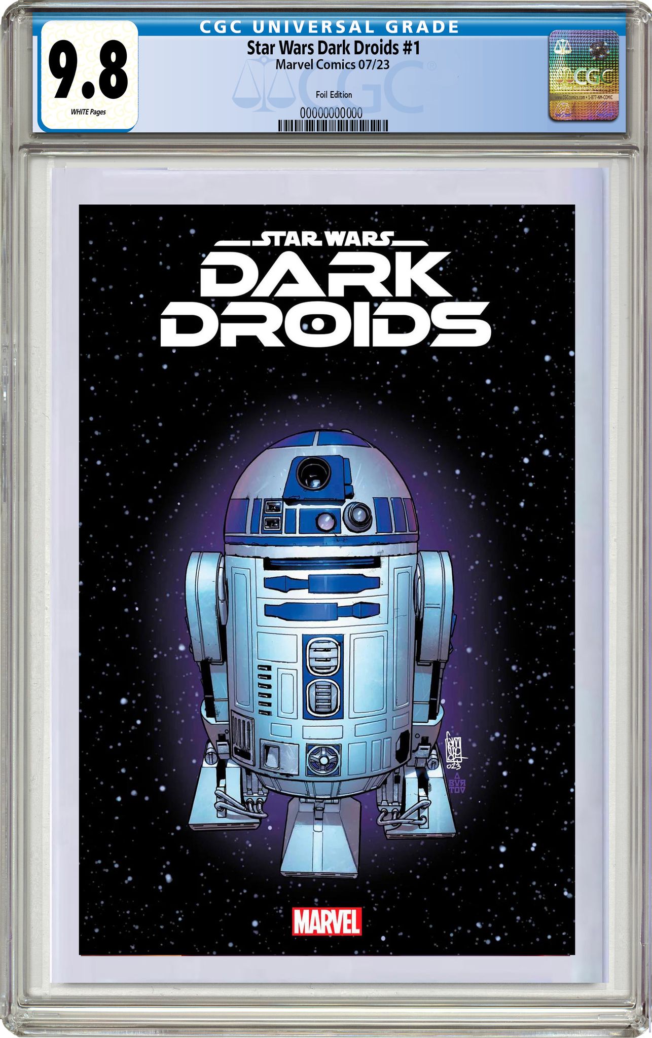 STAR WARS: DARK DROIDS 1 GIUSEPPE CAMUNCOLI FOIL VARIANT CGC 9.8 W/FREE RAW COPY - 08/02/23