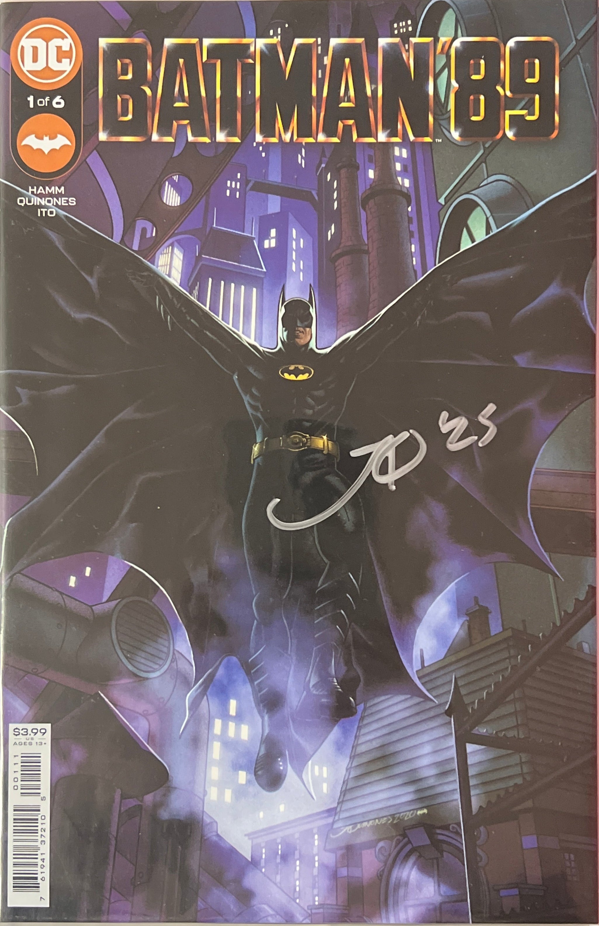 BATMAN 89 #1 (OF 6)TIM BURTON & MICHAEL KEATON: JOE QUINONES (COVER A) SIGNED BY JOE QUINONES (SS14)