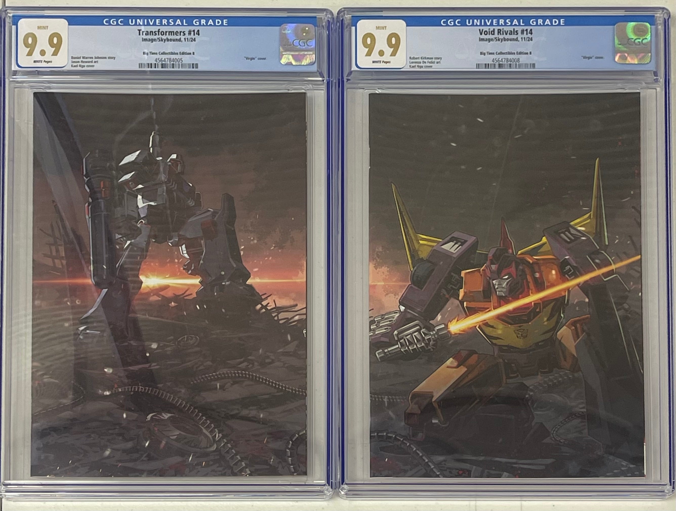 TRANSFORMERS #14 & VOID RIVALS #14 KAEL NGU EXCLUSIVE CONNECTING VIRGIN VARIANT SET  CGC 9.9 MINT (IN STOCK) C79