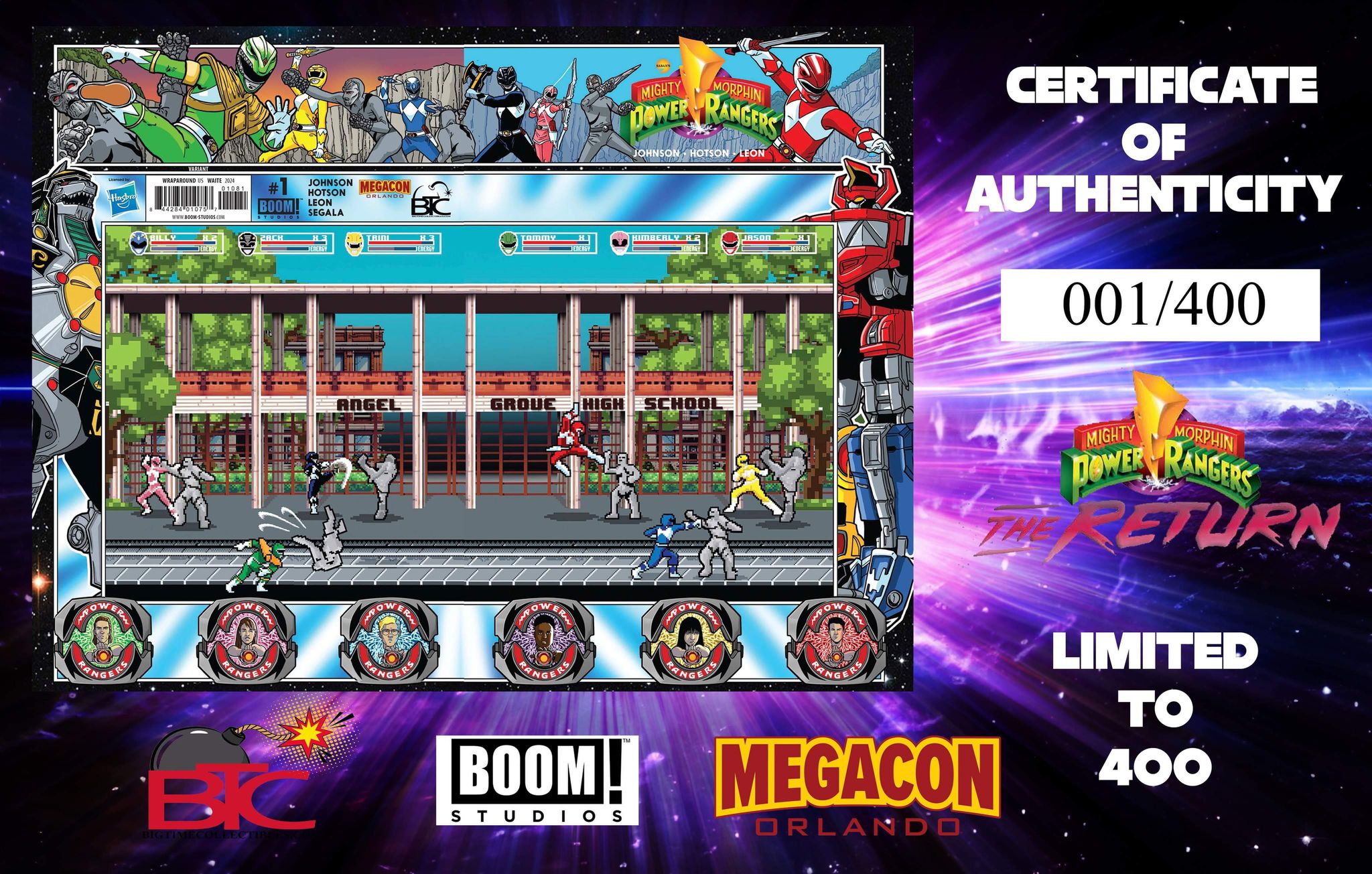 POWER RANGERS THE RETURN #1 MATTHEW WAITE 8-BIT MEGACON EXCLUSIVE WRAPAROUND VARIANT OPTIONS