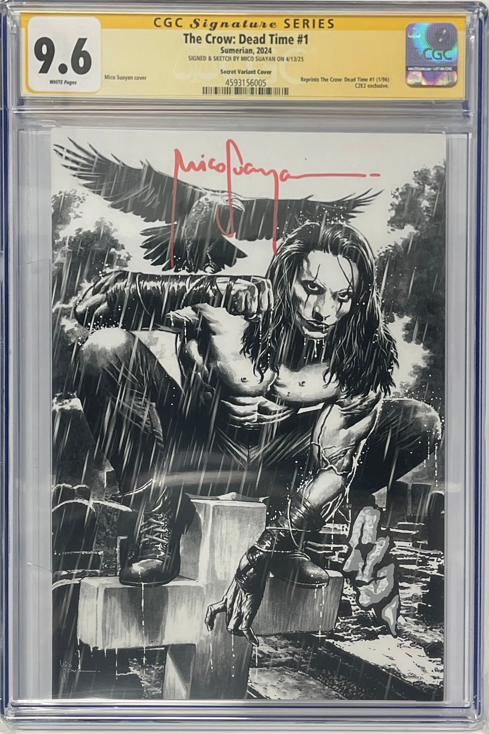 CROW DEAD TIME #1 C2E2 SECRET VARIANT SIGNED W/CROW SKETCH BY MICO SUAYAN CGC 9.6 (IN STOCK) C59