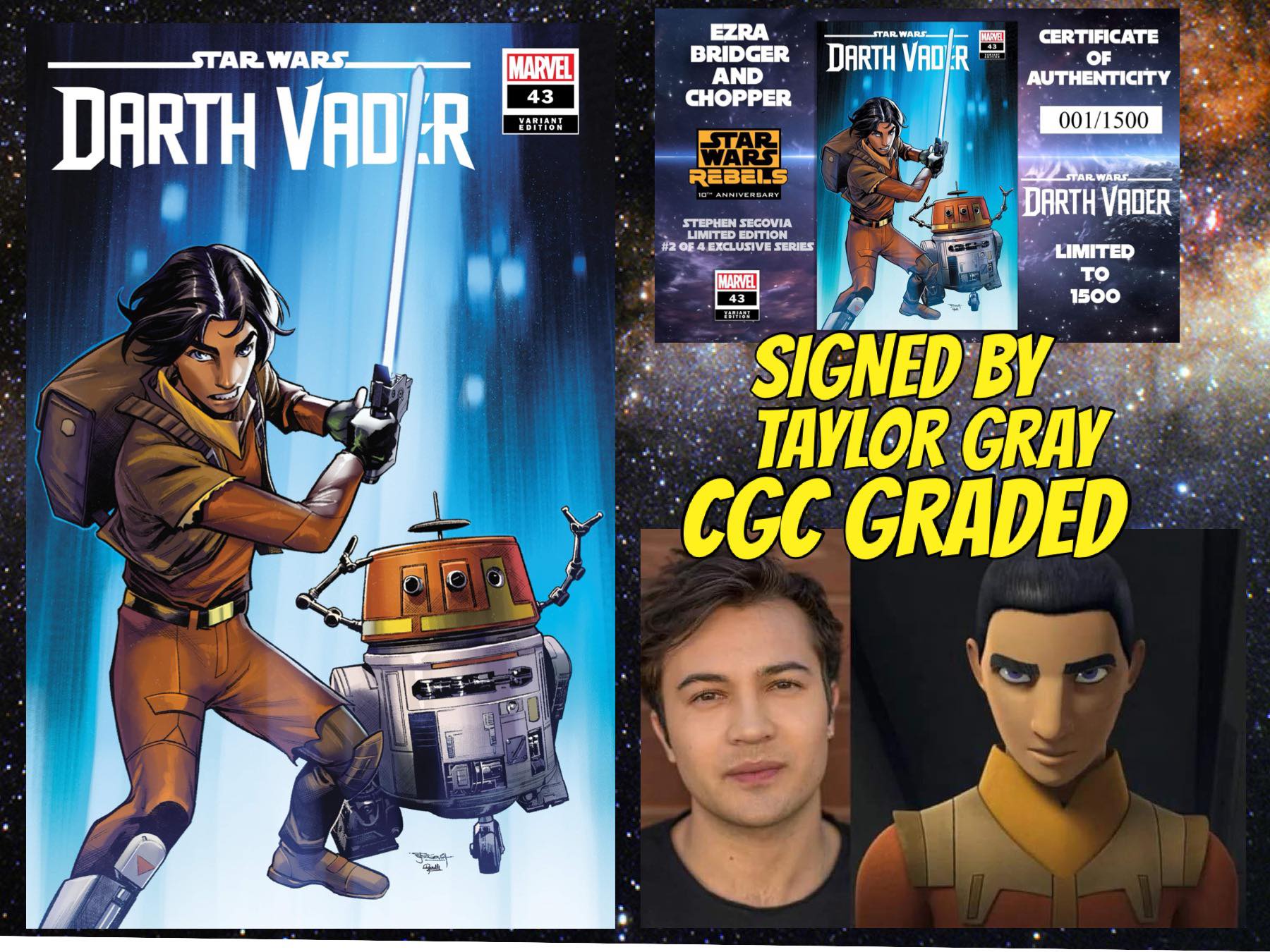 STAR WARS: DARTH VADER 43 STEPHEN SEGOVIA REBELS 10TH ANNIVERSARY LIMITED EDITION #2 OF 4 EXCLUSIVE SERIES OPTIONS - 02/14/24