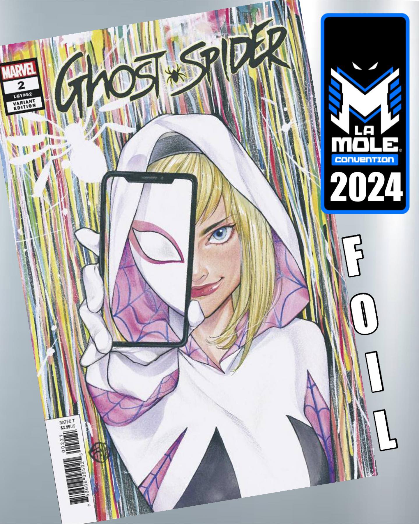 SPIDER-GWEN #2 PEACH MOMOKO LA MOLE COMIC CON 2024 FOIL VARIANT