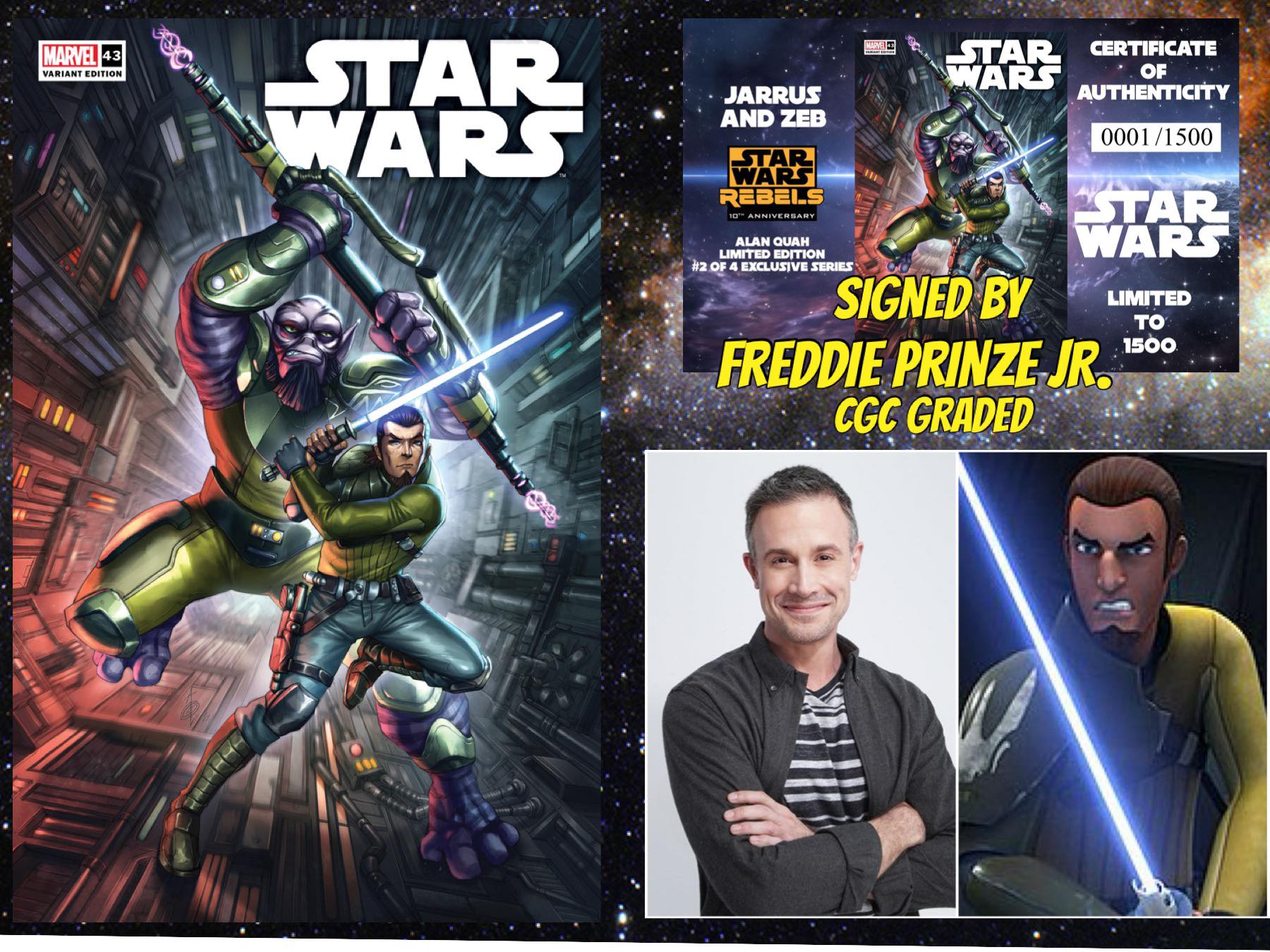 STAR WARS 43 ALAN QUAH REBELS 10TH ANNIVERSARY LIMITED EDITION #2 OF 4 EXCLUSIVE SERIES OPTIONS 02/21/24
