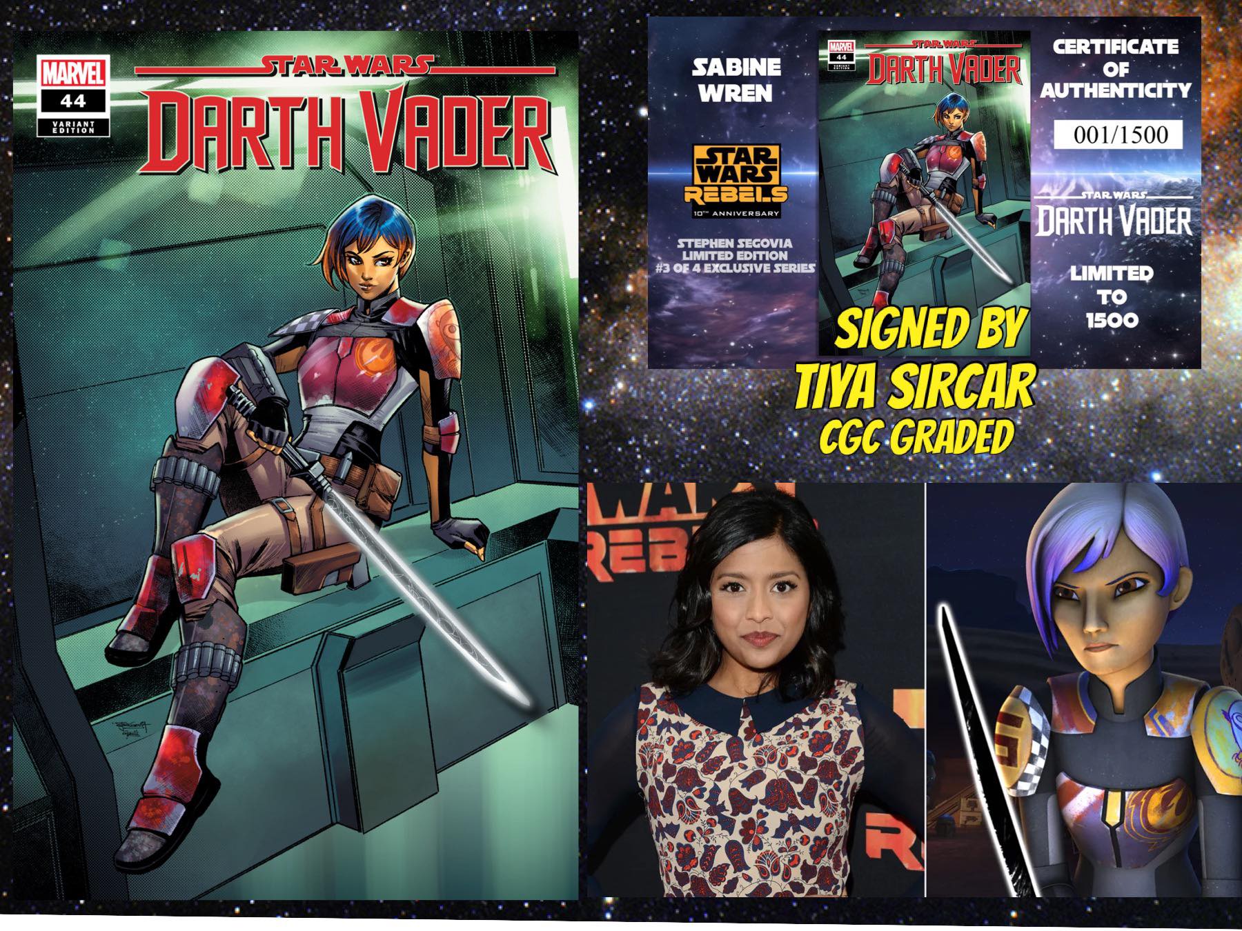 STAR WARS: DARTH VADER 44 STEPHEN SEGOVIA REBELS 10TH ANNIVERSARY LIMITED EDITION #3 OF 4 EXCLUSIVE SERIES OPTIONS 03/13/24