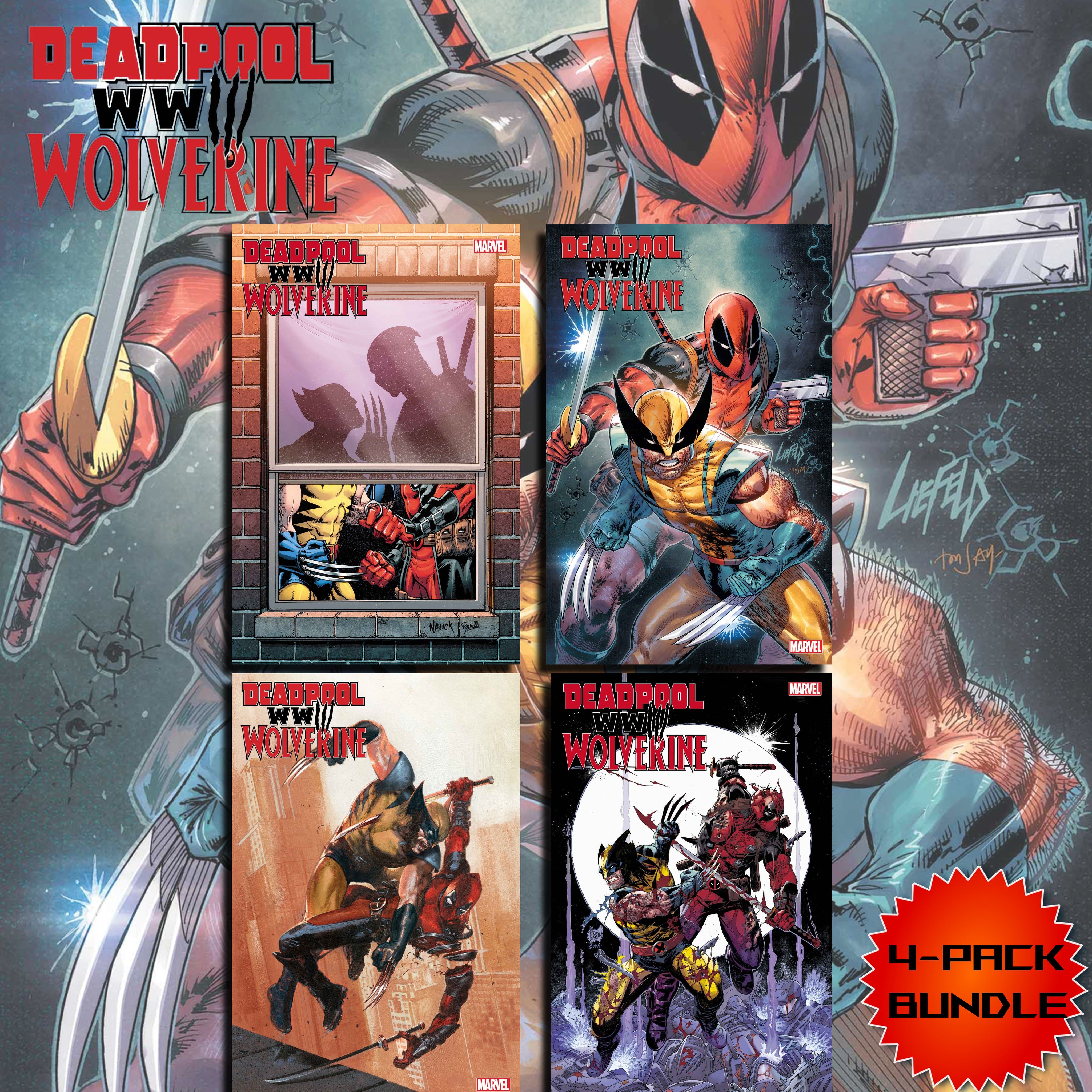 DEADPOOL & WOLVERINE: WWIII #1 4-PACK BUNDLE 05-01-24