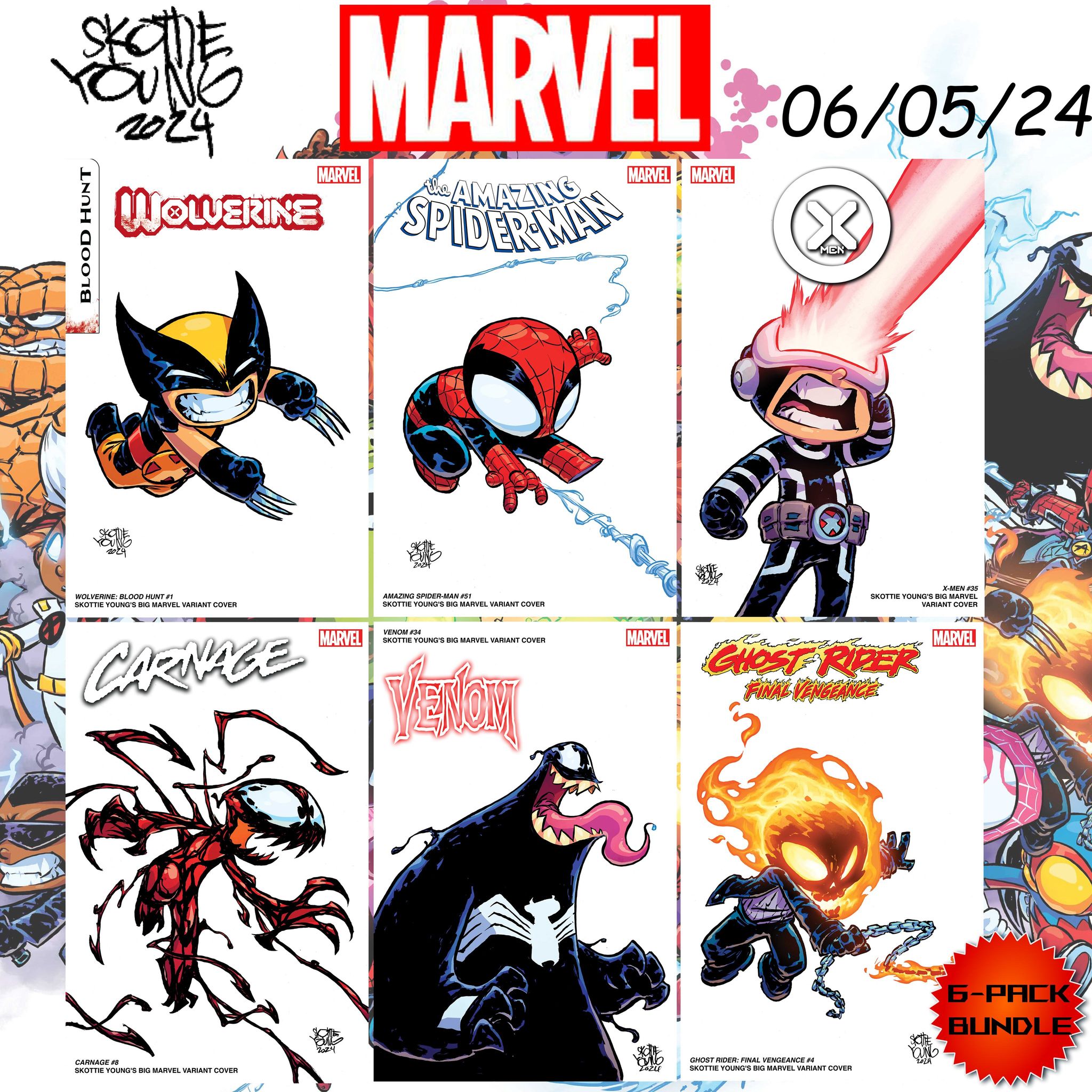 SKOTTIE YOUNG'S BIG MARVEL VARIANT 6-PACK BUNDLE PART ONE - 06/05/24