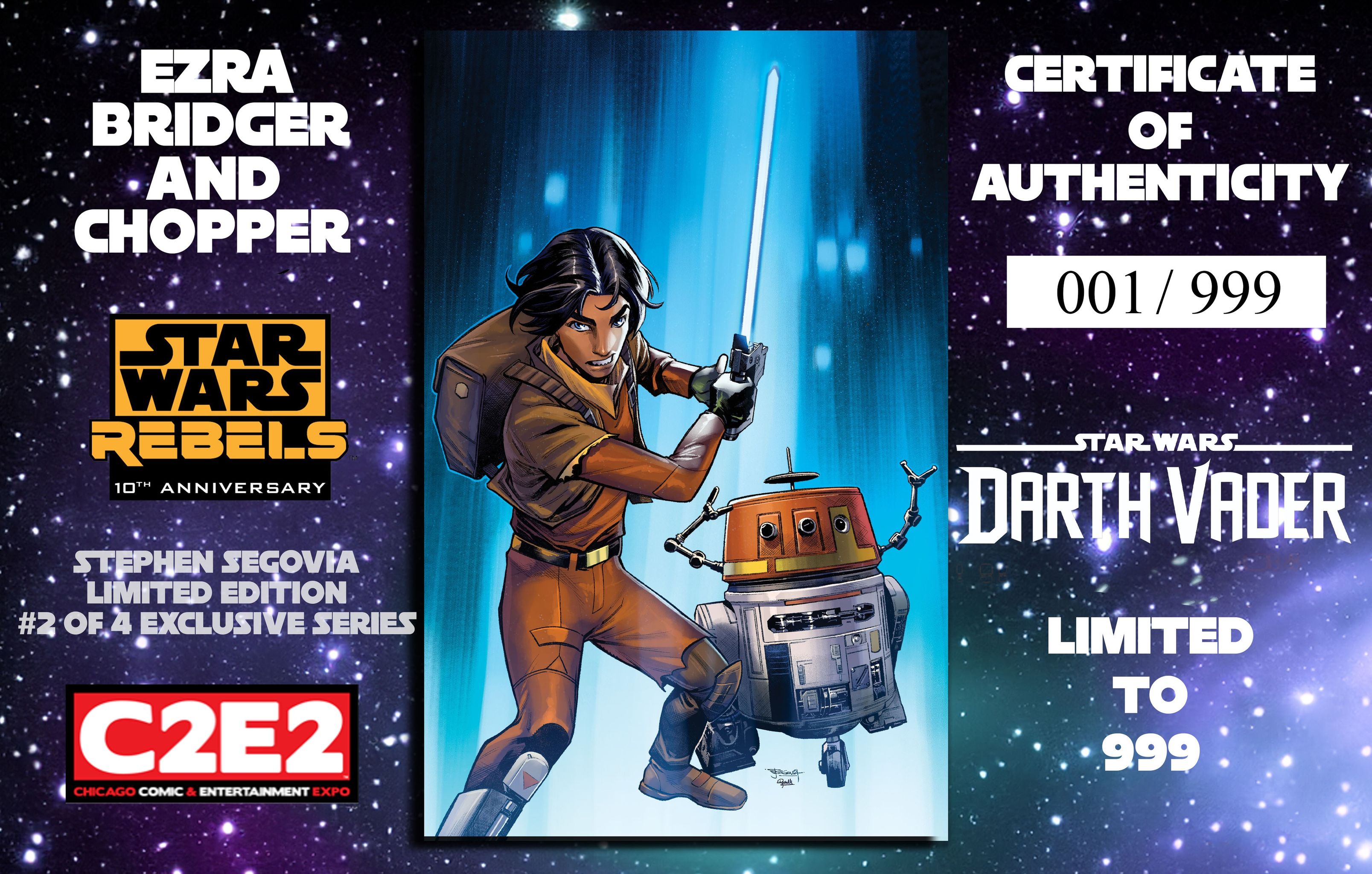 STAR WARS: DARTH VADER 43 STEPHEN SEGOVIA REBELS 10TH ANNIVERSARY C2E2 EXCLUSIVE VIRGIN VARIANT OPTIONS