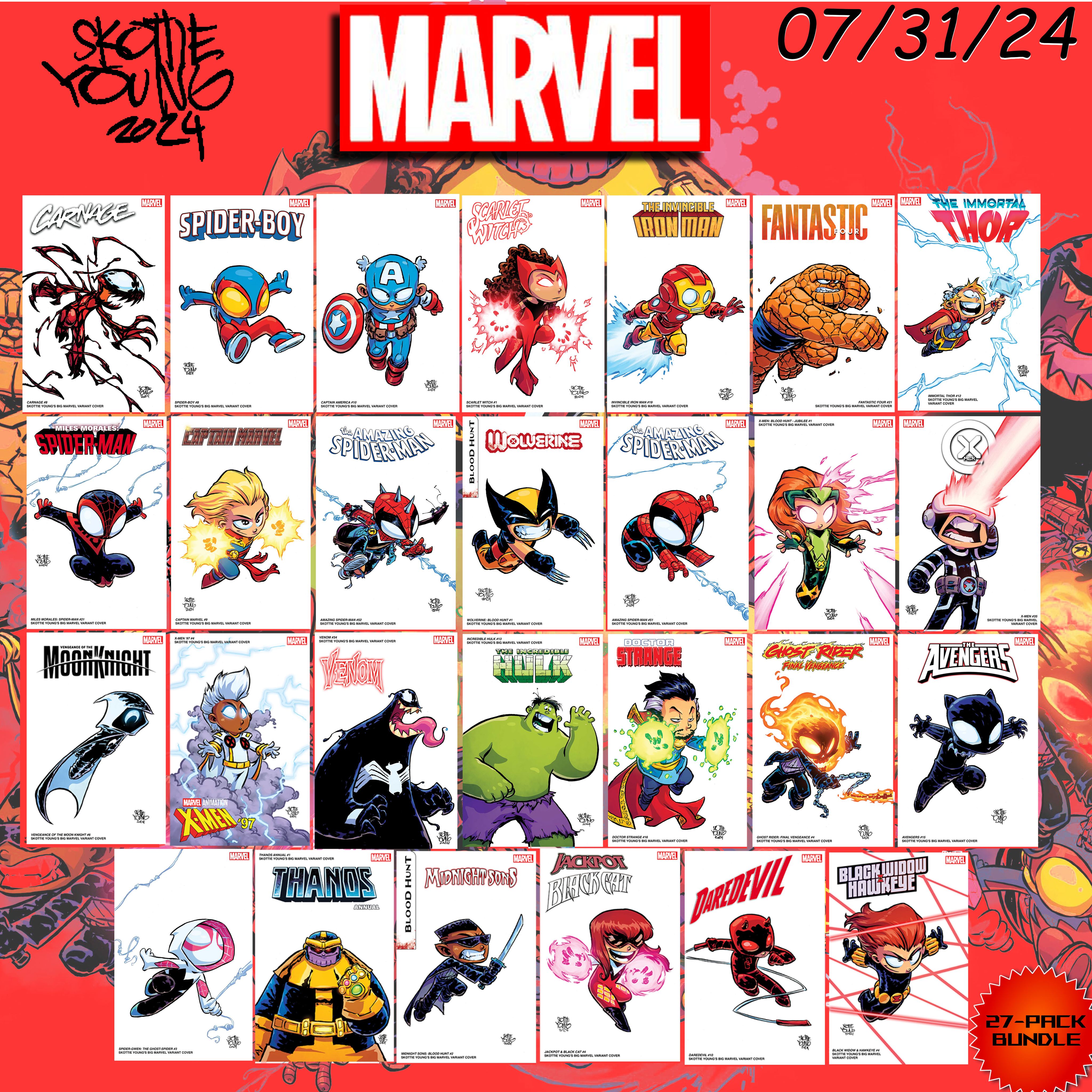 SKOTTIE YOUNG'S BIG MARVEL VARIANT 27-PACK BUNDLE- 07/31/24