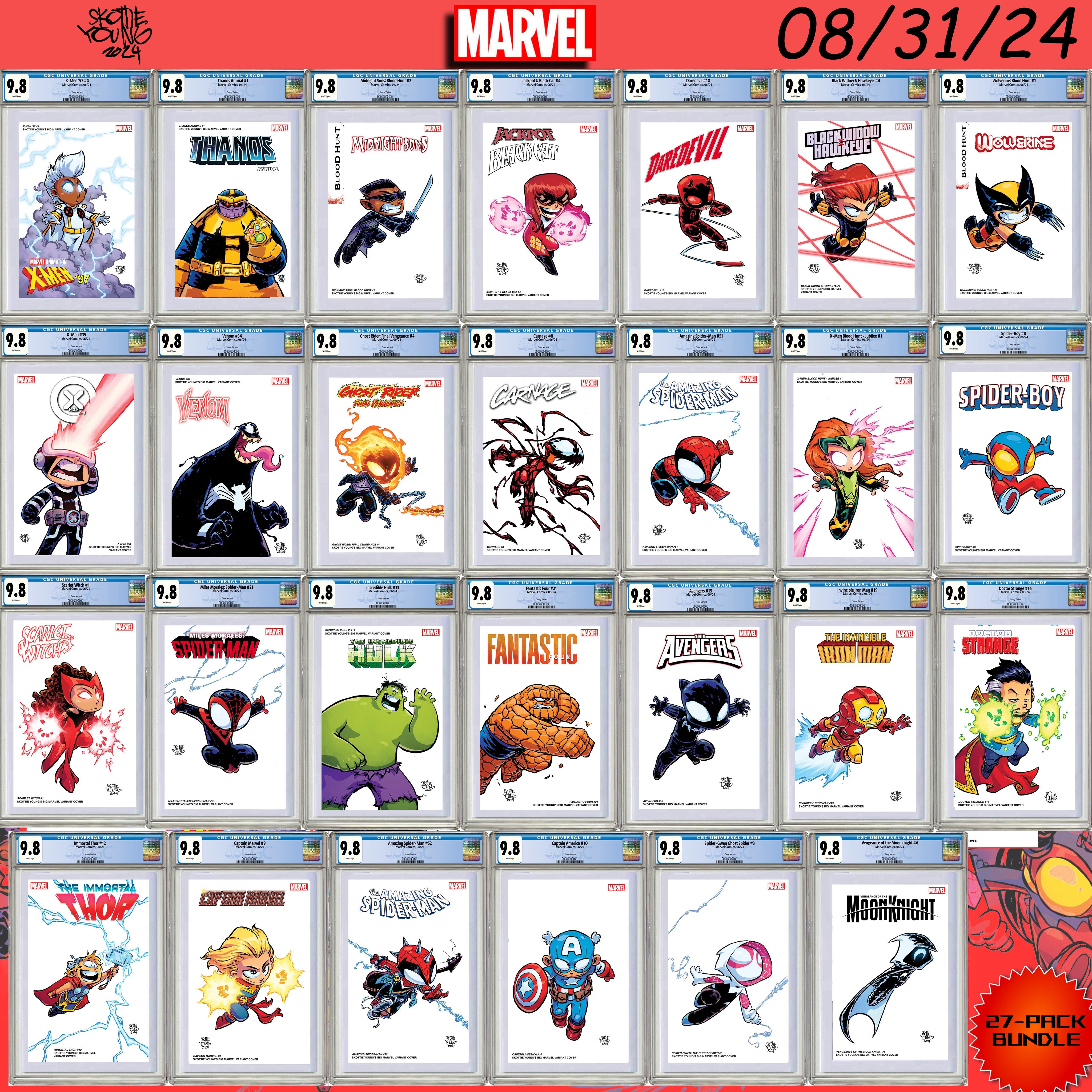 SKOTTIE YOUNG'S BIG MARVEL VARIANT 27-PACK BUNDLE CGC 9.8- 07/31/24