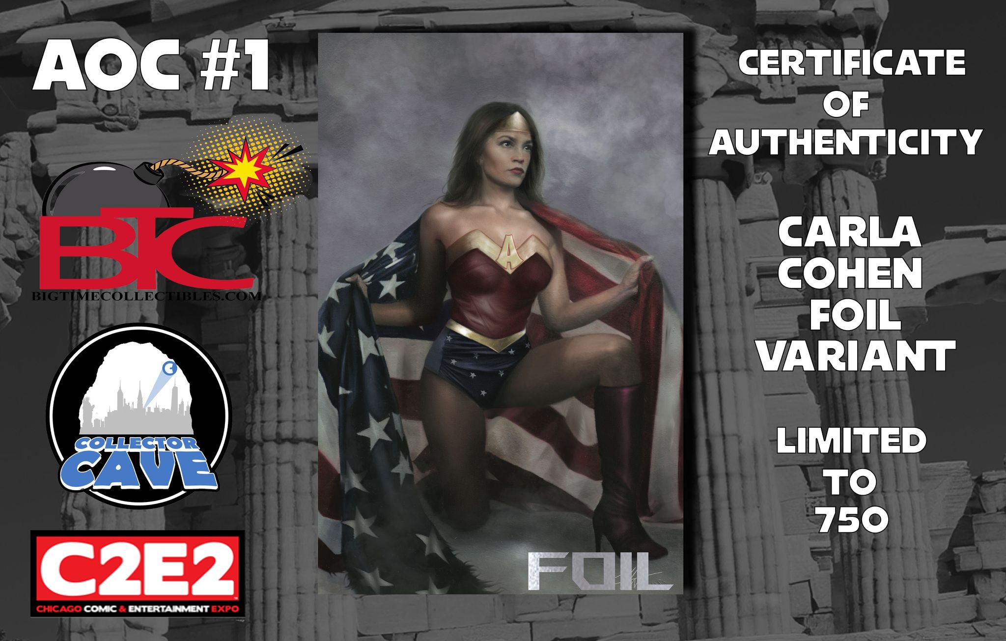 AOC #1 CARLA COHEN C2E2 EXCLUSIVE VIRGIN FOIL VARIANT LIMITED TO 750 W/COA