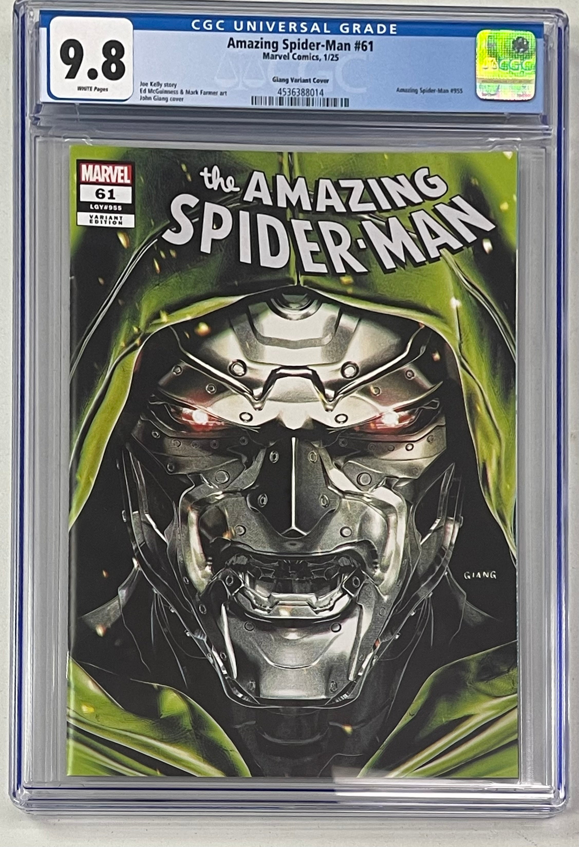 AMAZING SPIDER-MAN #61 JOHN GIANG EXCLUSIVE DOOM NEGATIVE BLEED EDITION CGC 9.8 (IN STOCK) C94