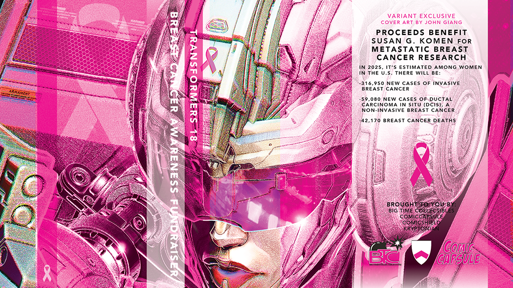 TRANSFORMERS #18 JOHN GIANG EXCLUSIVE FOIL VARIANT. BREAST CANCER AWARENESS FUNDRAISER.