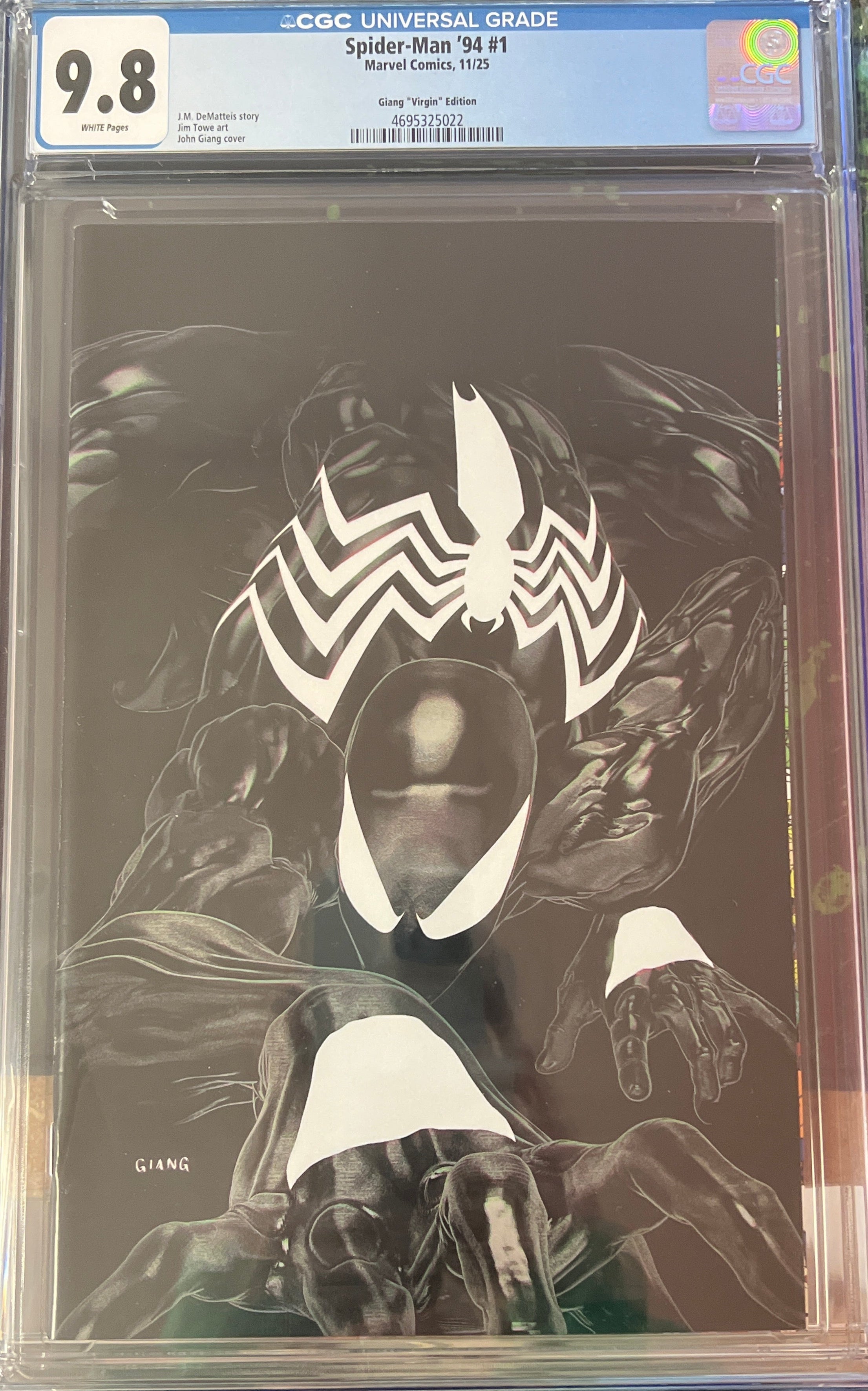 SPIDER-MAN '94 #1 JOHN GIANG NEGATIVE BLEED EDITION EXCLUSIVE VIRGIN VARIANT(LMT 800) CGC 9.8 (C82)