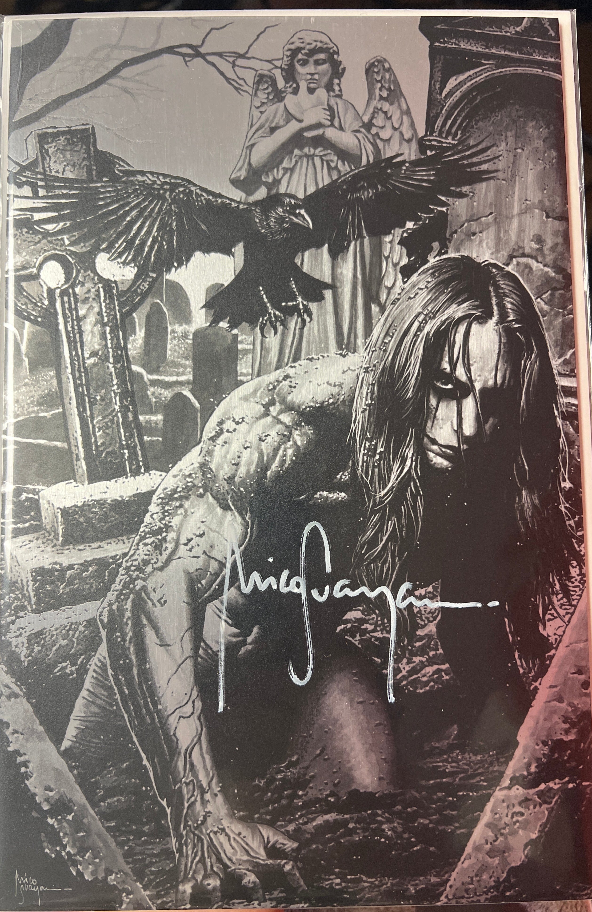 CROW DEAD TIME #2 MICO SUAYAN EXCLUSIVE METAL VIRGIN VARIANT SIGNED BY MICO SUAYAN WITH COA (SS12)