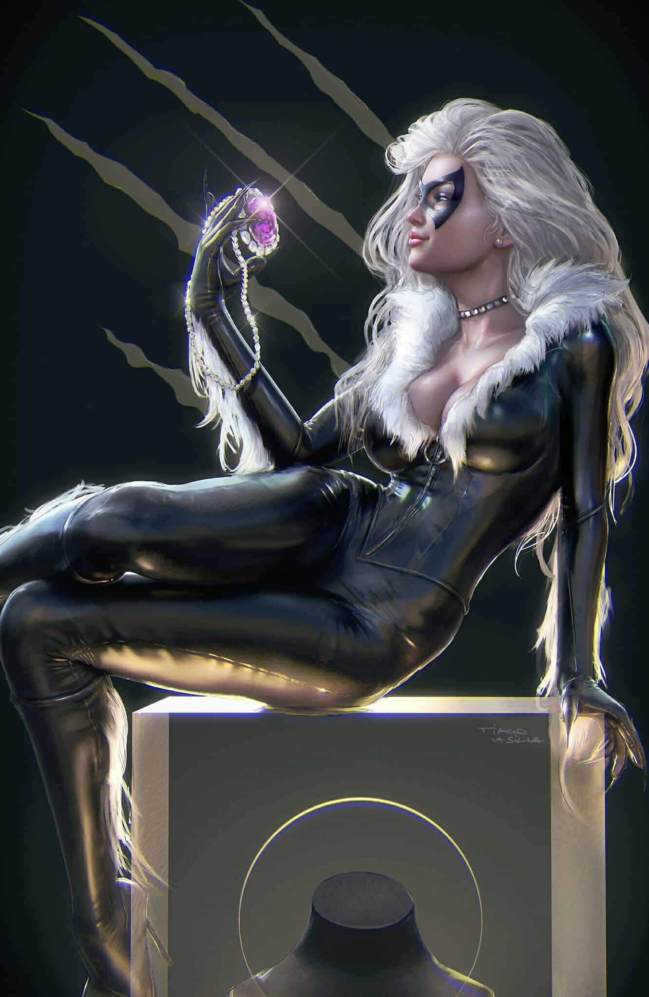 BLACK CAT #1 TIAGO DA SILVA EXCLUSIVE VARIANT COVERS.