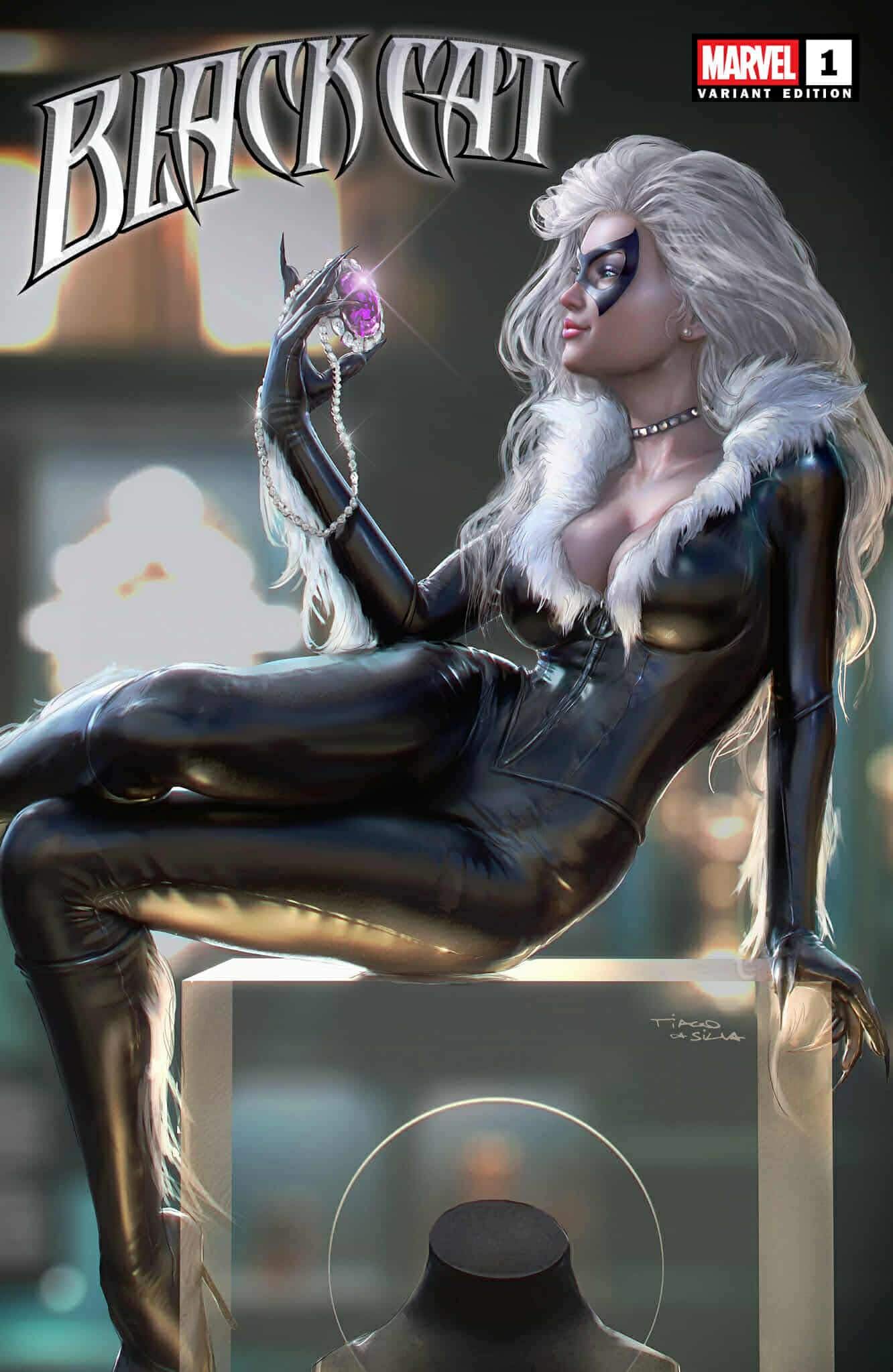 BLACK CAT #1 TIAGO DA SILVA EXCLUSIVE VARIANT COVERS.