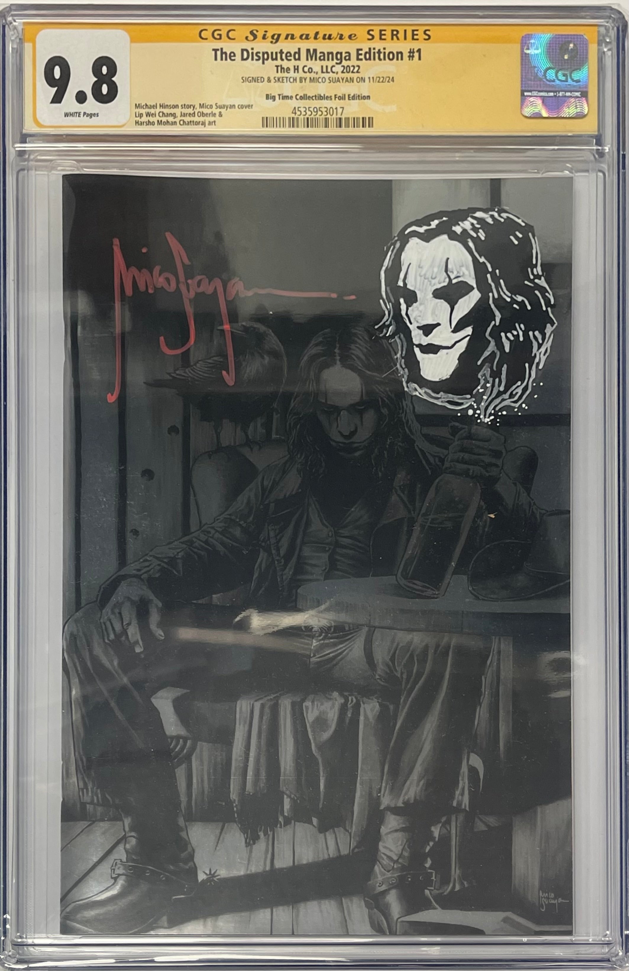 DISPUTED #1 MICO SUAYAN FOIL EDITION SIGNED W/MORTIMAR SKETCH BY MICO SUAYAN CGC 9.8 (IN STOCK) C1
