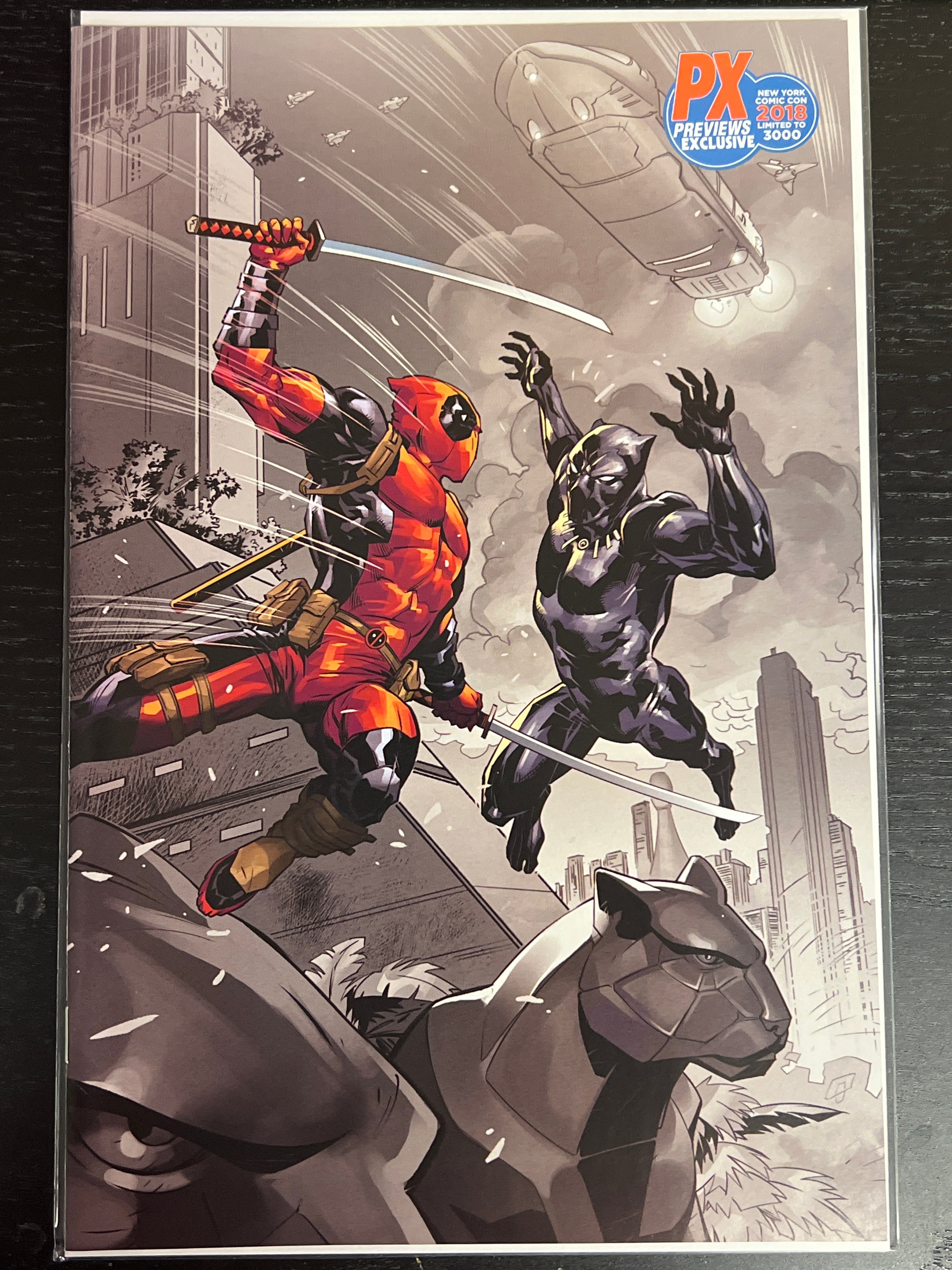 BLACK PANTHER VS DEADPOOL 1 NY COMIC CON COLOR SPLASH VARIANT (M204)