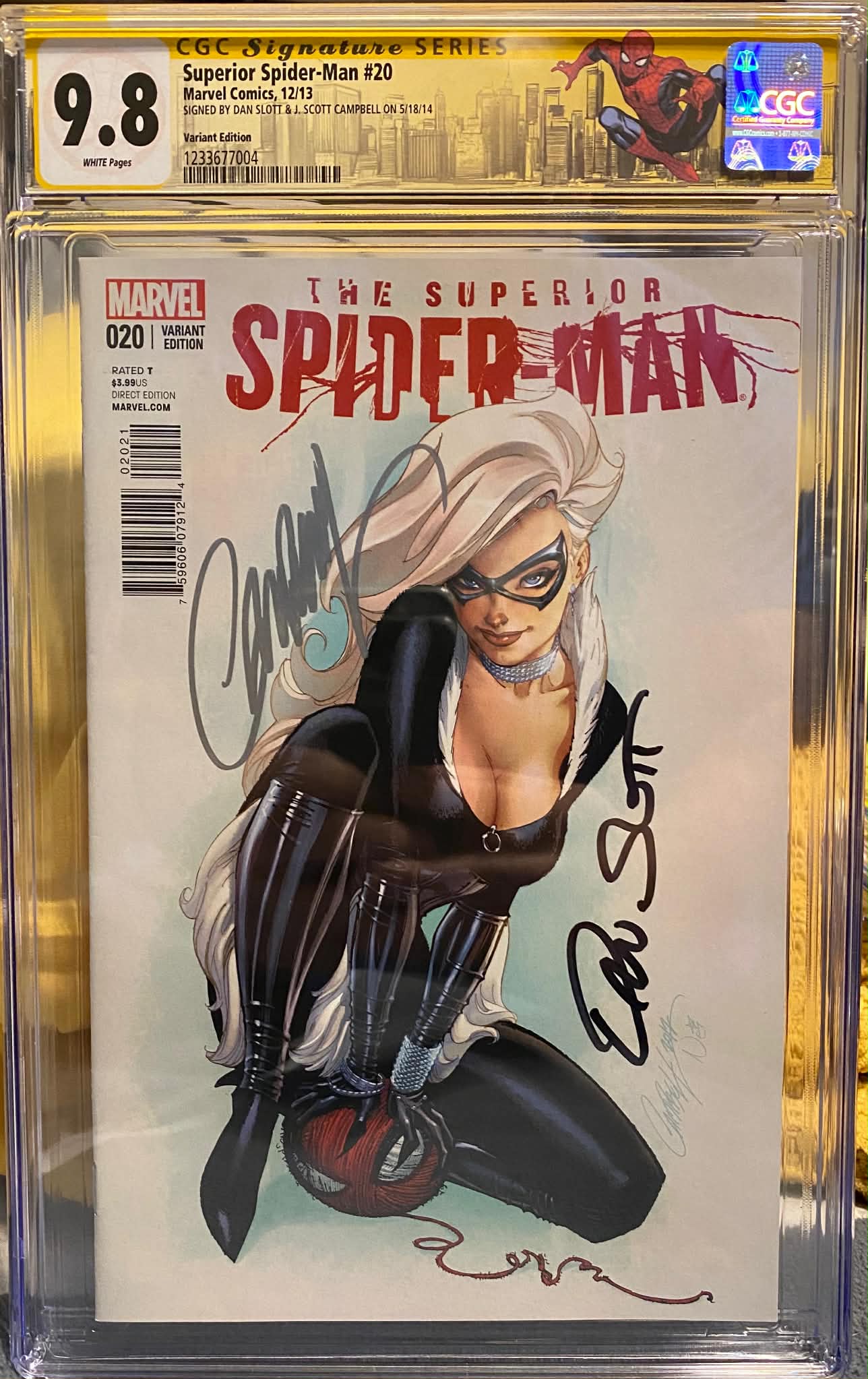SUPERIOR SPIDER-MAN #20 J SCOTT CAMPBELL 1:50 VARIANT SIGNED BY JSC & DAN SLOTT CGC 9.8