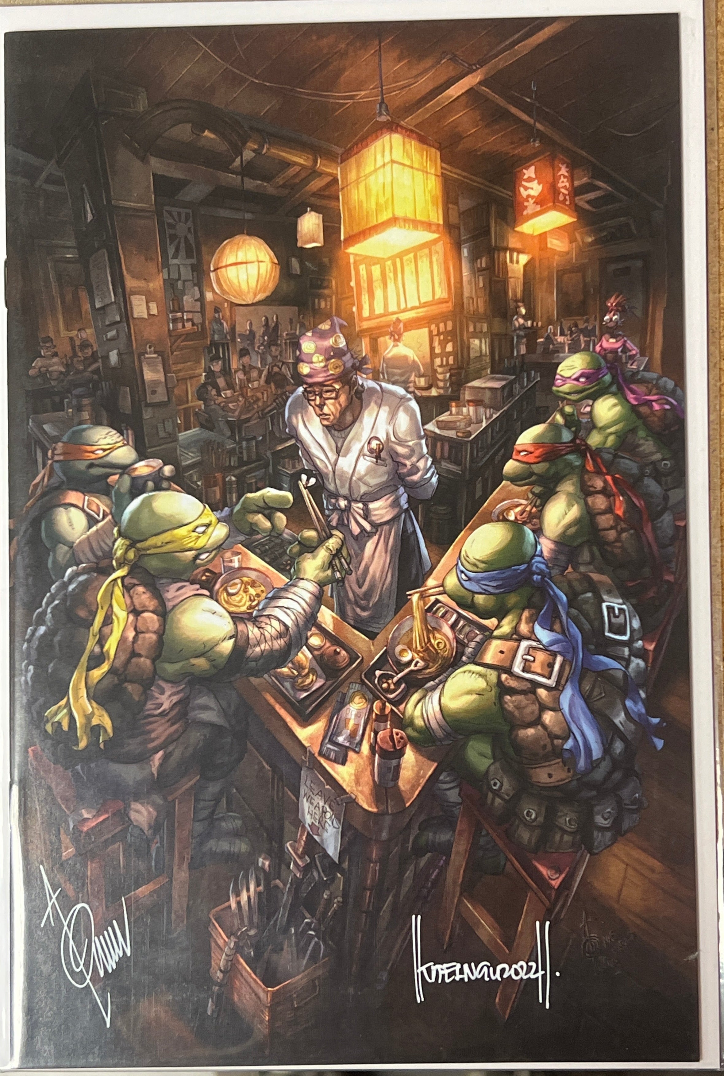 TMNT #101 ALAN QUAH RAMEN GANG EXCLUSIVE VIRGIN VARIANT SIGNED BY ALAN QUAH & KAEL NGU WITH COA(SS1)