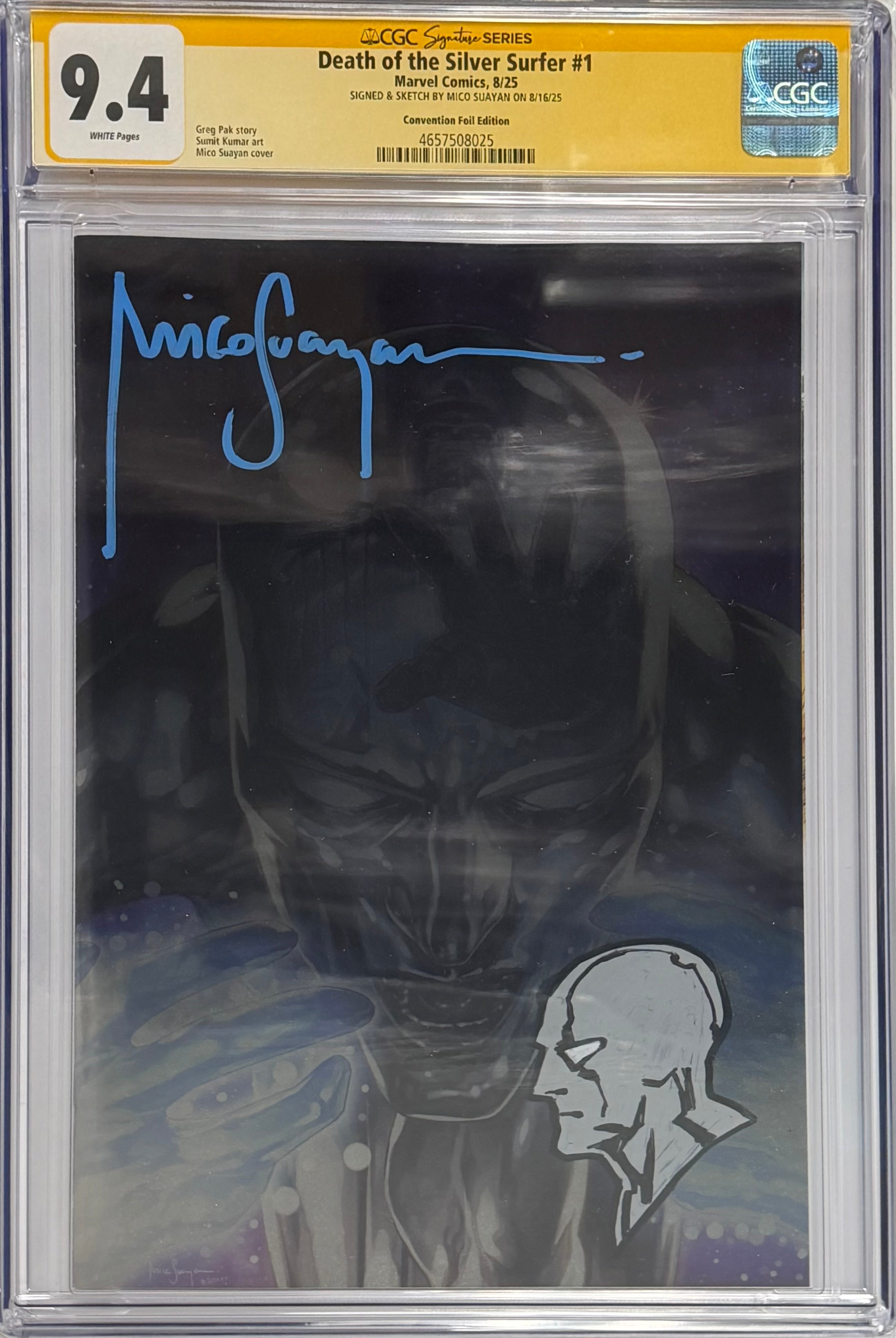 DEATH OF THE SILVER SURFER #1 MICO SUAYAN CONVENTION FOIL EDITION CGC