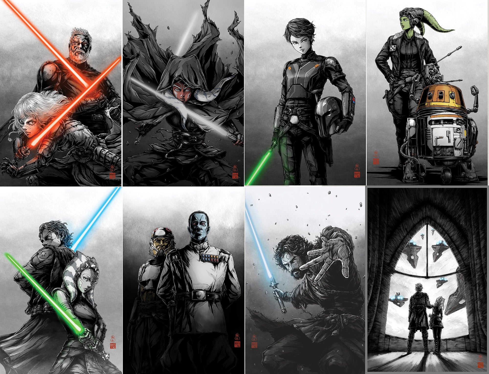 STAR WARS: AHSOKA #1-8 TAKASHI OKAZAKI LIMITED EDITION EXCLUSIVE VIRGIN VARIANT SET 04/2025