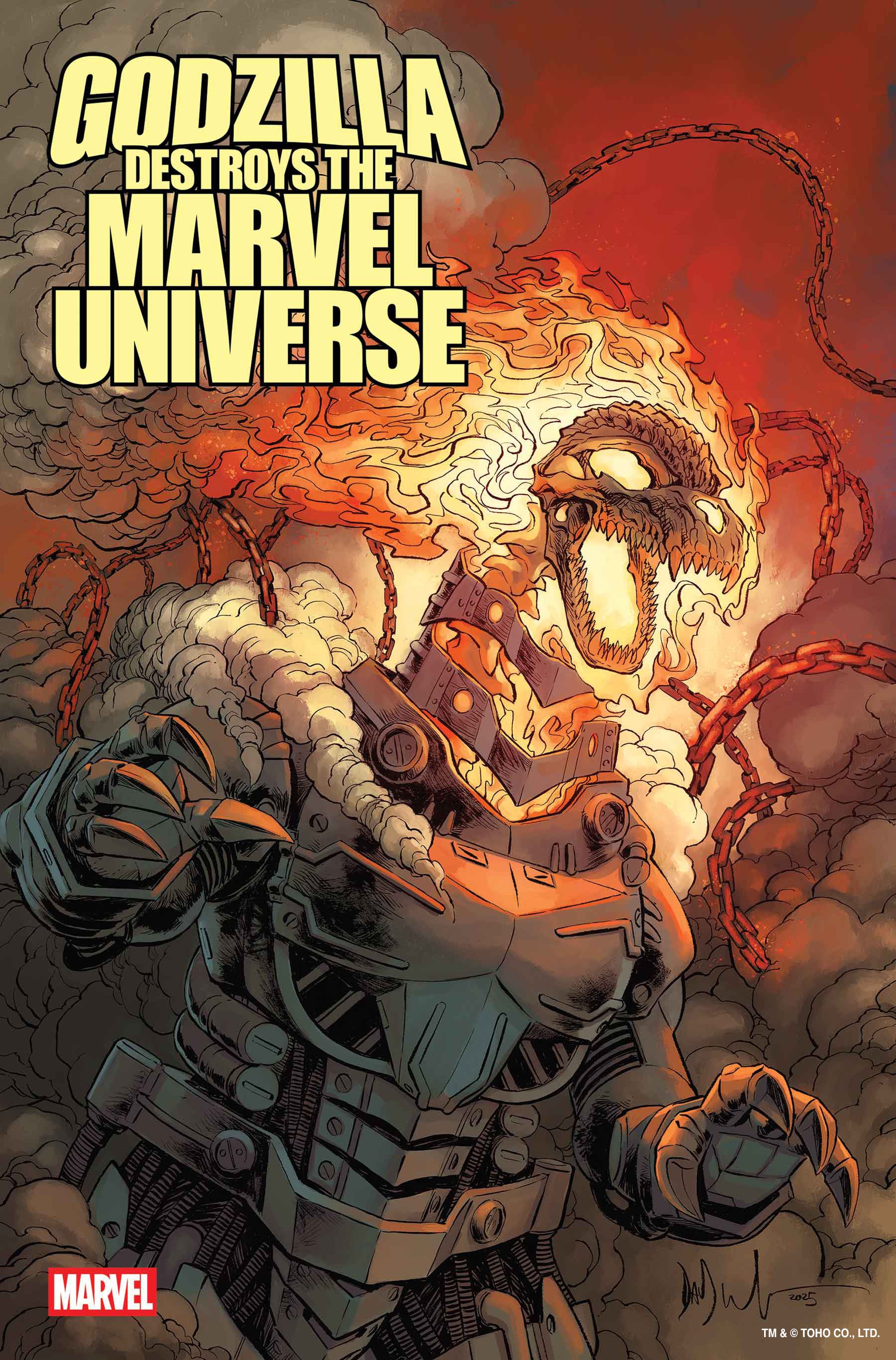 特撮 Godzilla Destroys the Marvel Universe #2 GODZILLA DESTROYS THE MARVEL UNIVERSE #2 DAVE WACHTER MARVELIZED GHOST