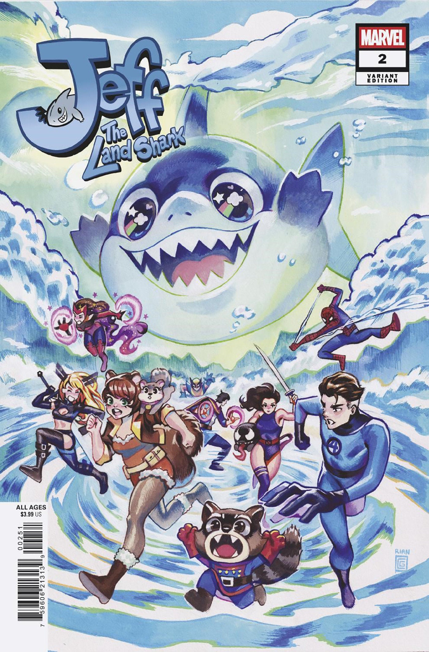 限定プリント　イルカ　Jeff Wilkie　ジェフ・ウィルキー キャンバス　R JEFF THE LAND SHARK #2 RIAN GONZALES VARIANT -- [Expected In Stock Dat