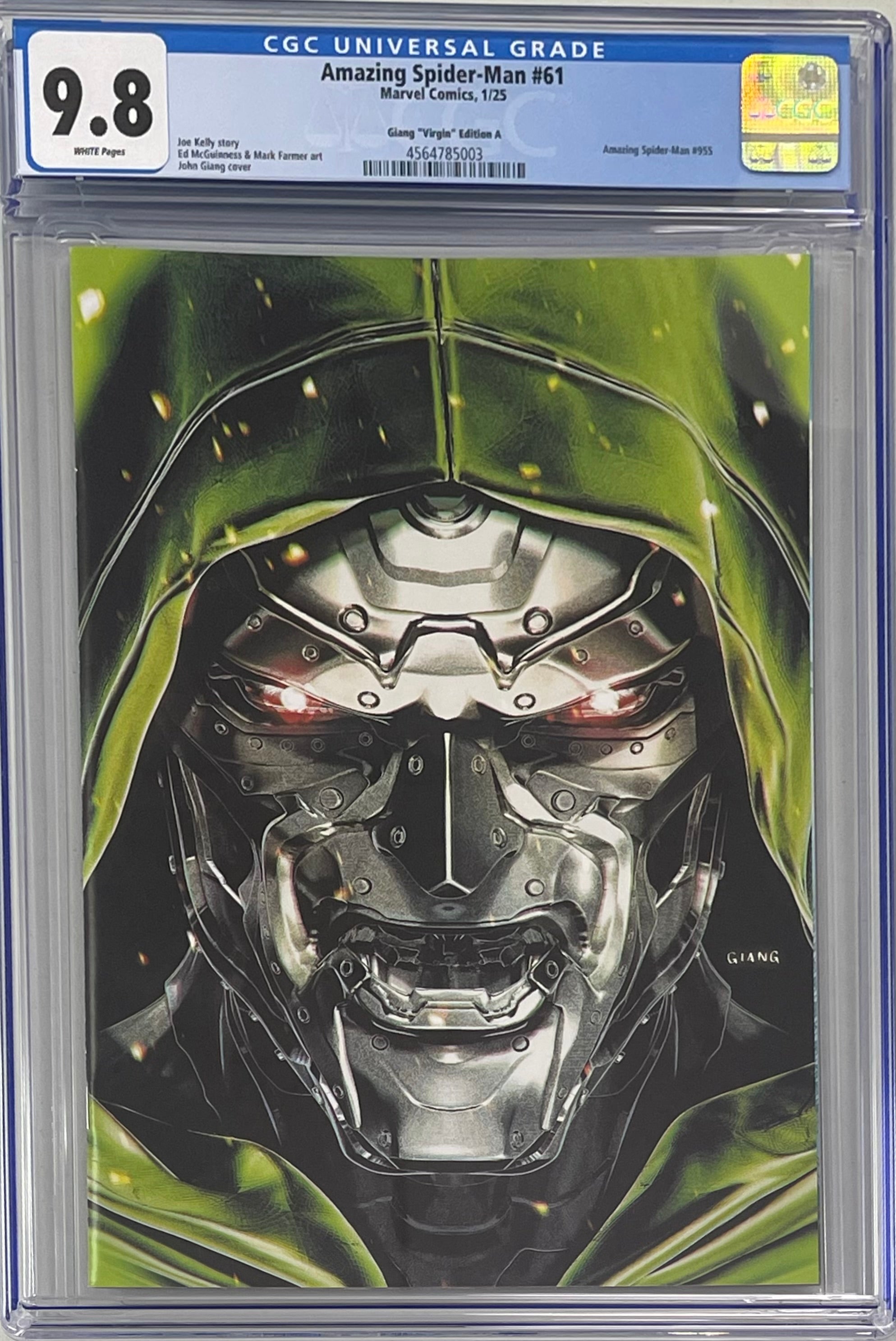 AMAZING SPIDER-MAN #61 JOHN GIANG EXCLUSIVE VIRGIN DOOM NEGATIVE BLEED EDITION CGC 9.8 (IN STOCK) C100