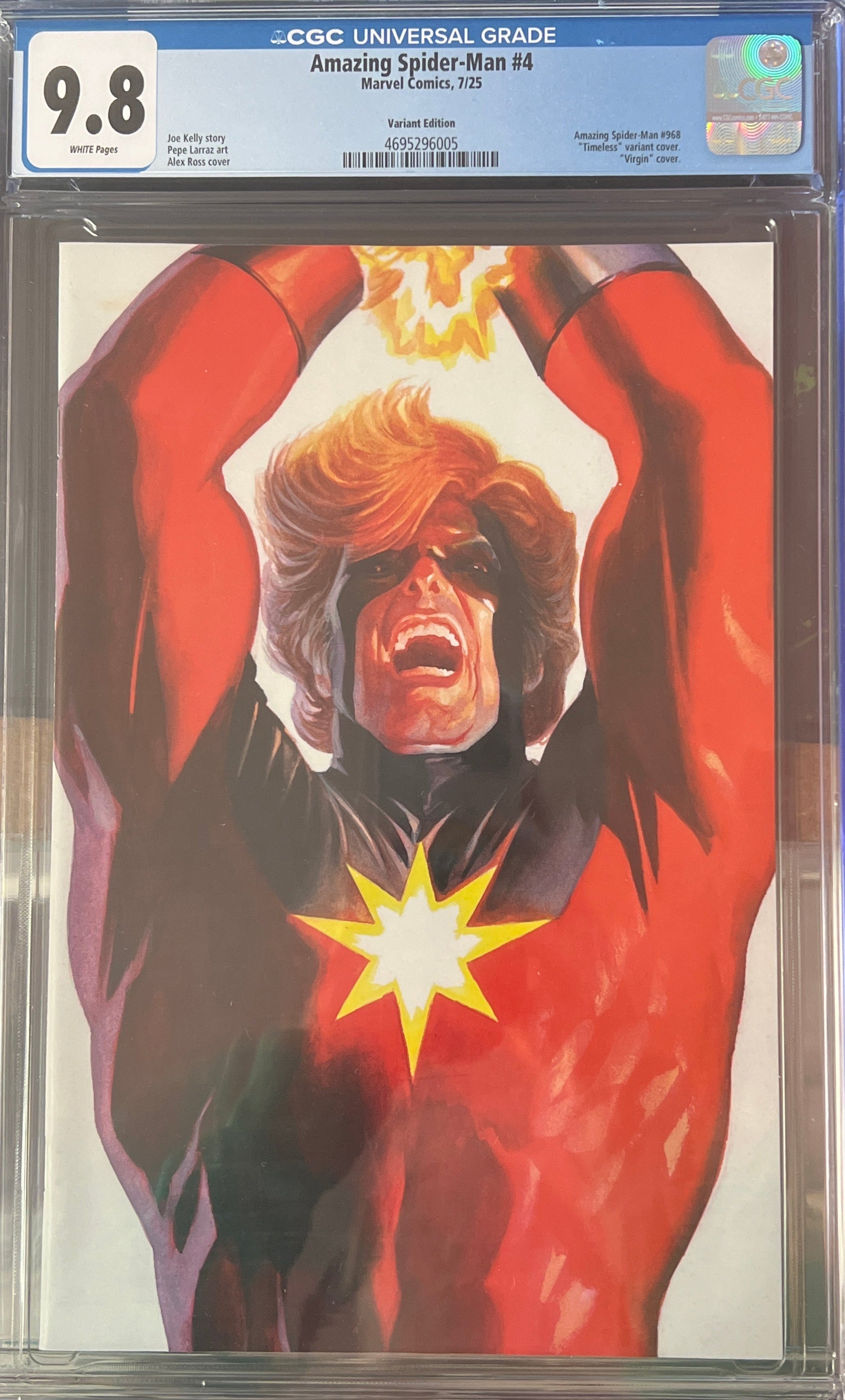 AMAZING SPIDER-MAN #4 ALEX ROSS TIMELESS VIRGIN VARIANT CGC 9.8 (C86)