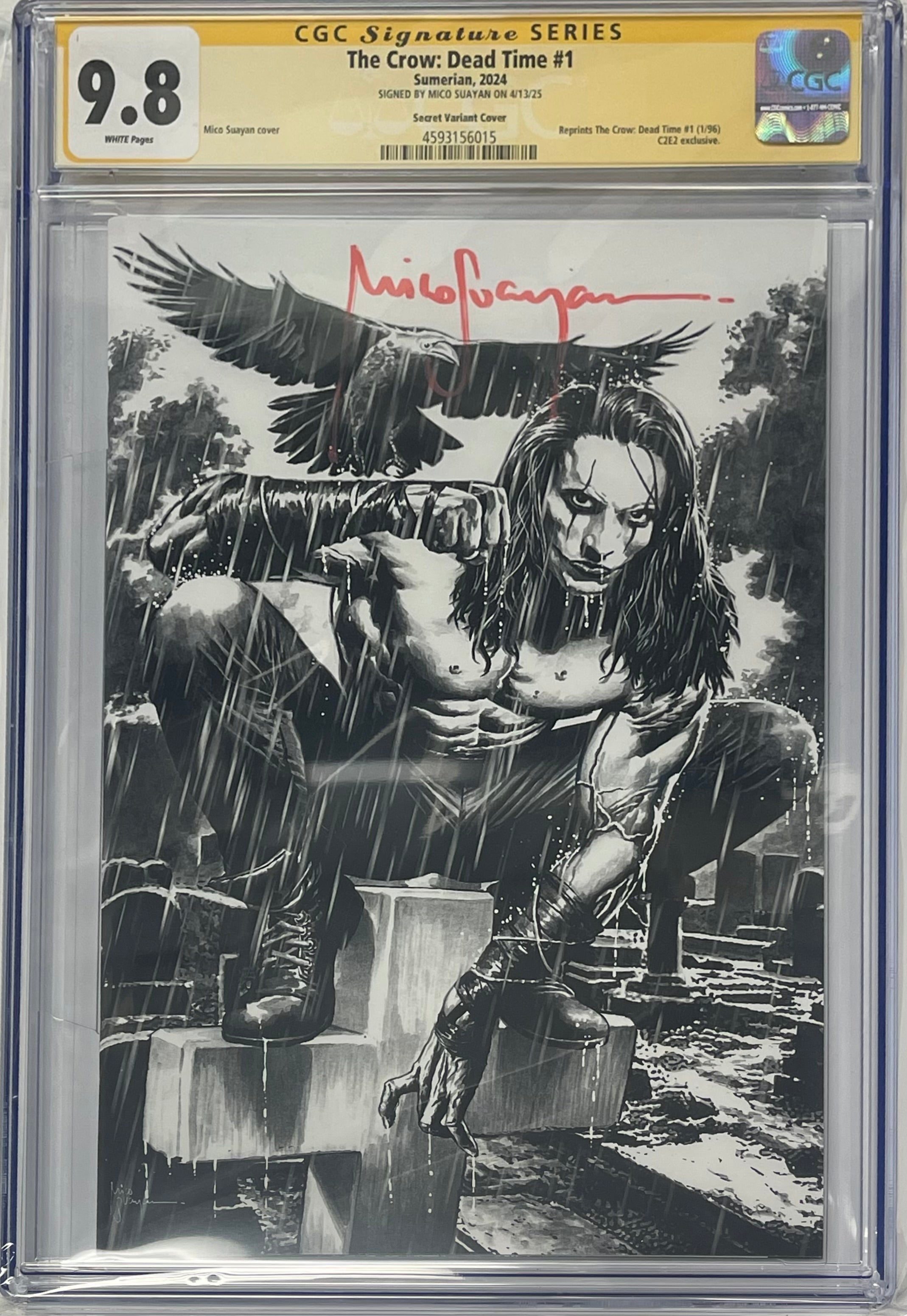 CROW DEAD TIME #1 C2E2 SECRET VARIANT SIGNED BY MICO SUAYAN CGC 9.8 (IN STOCK) C65