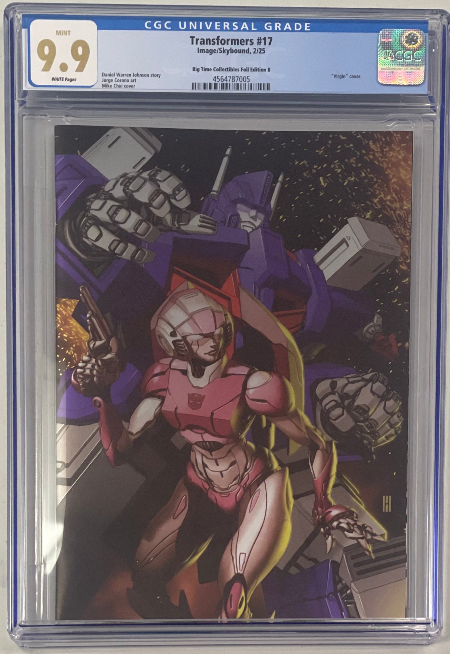TRANSFORMERS #17 MIKE CHOI EXCLUSIVE FOIL VARIANT CGC 9.9 MINT (IN STOCK) C101