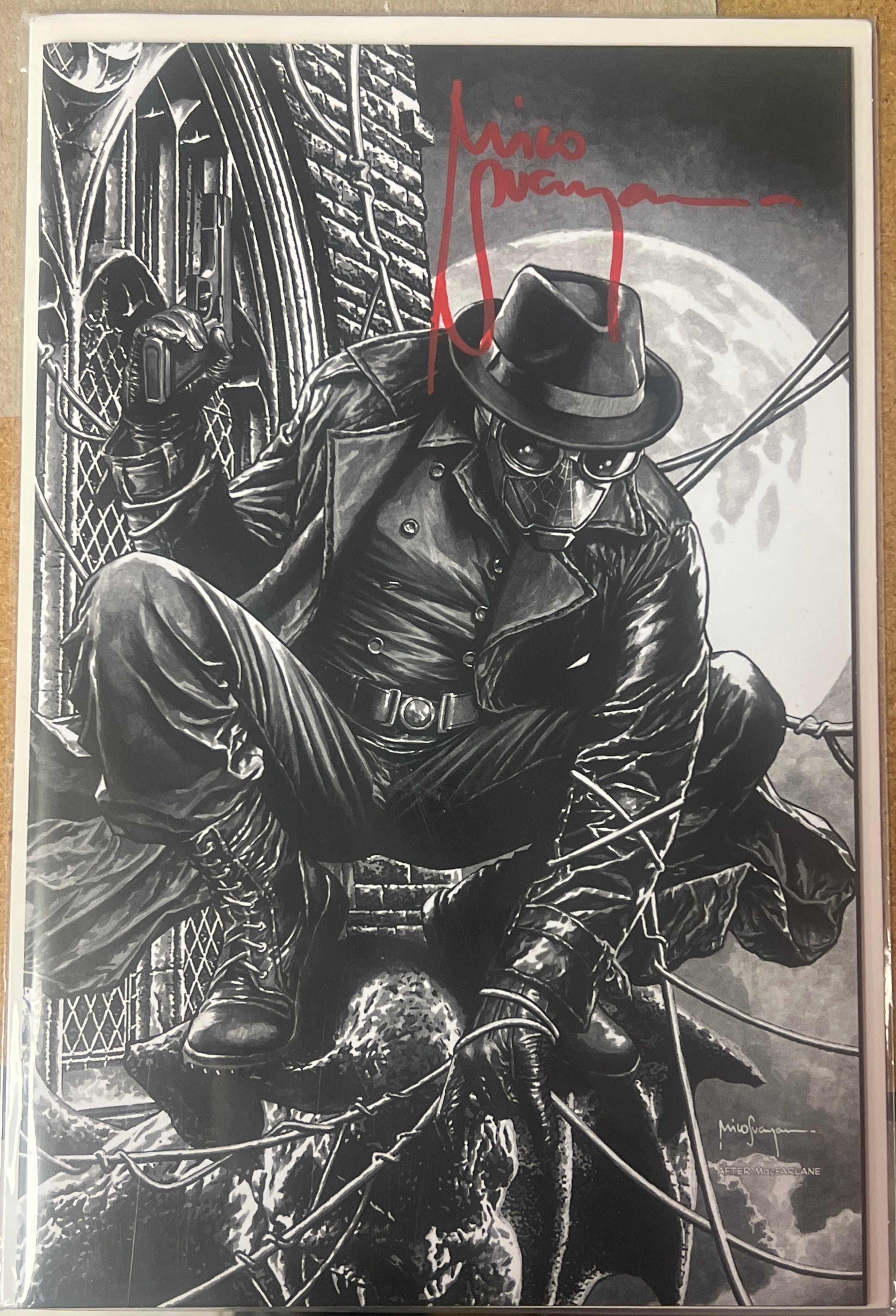 SPIDER-MAN NOIR #1 SECRET VARIANT NYCC SIGNED BY MICO SUAYAN (SS14)