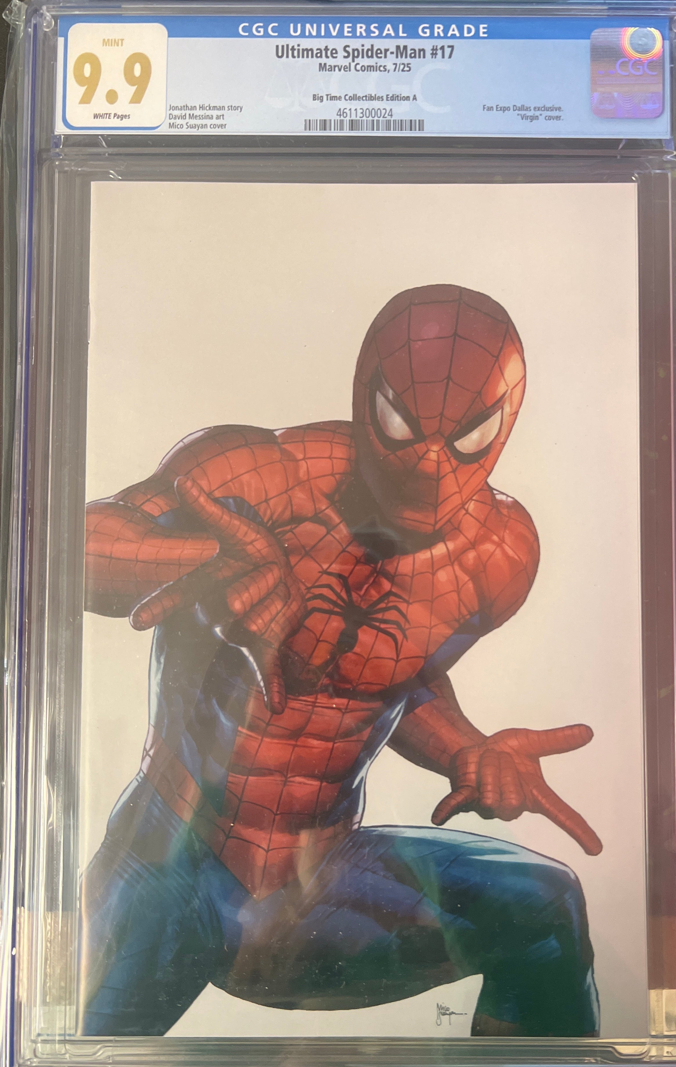 ULTIMATE SPIDER-MAN #17 MICO SUAYAN CONVENTION SECRET DROP A CGC 9.9 (C84)