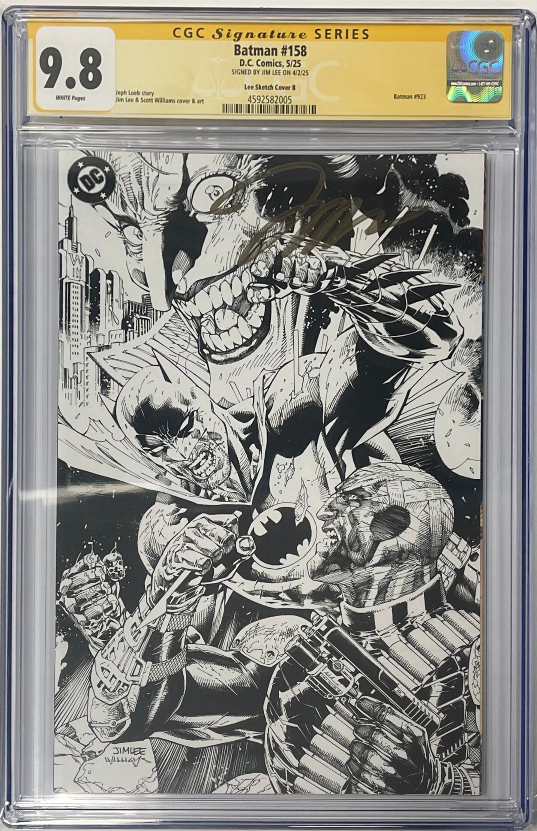 BATMAN #158 CVR P INC 1:608 JIM LEE & SCOTT WILLIAMS INKS SIGNED BY JIM LEE CGC 9.8 (IN STOCK) C59