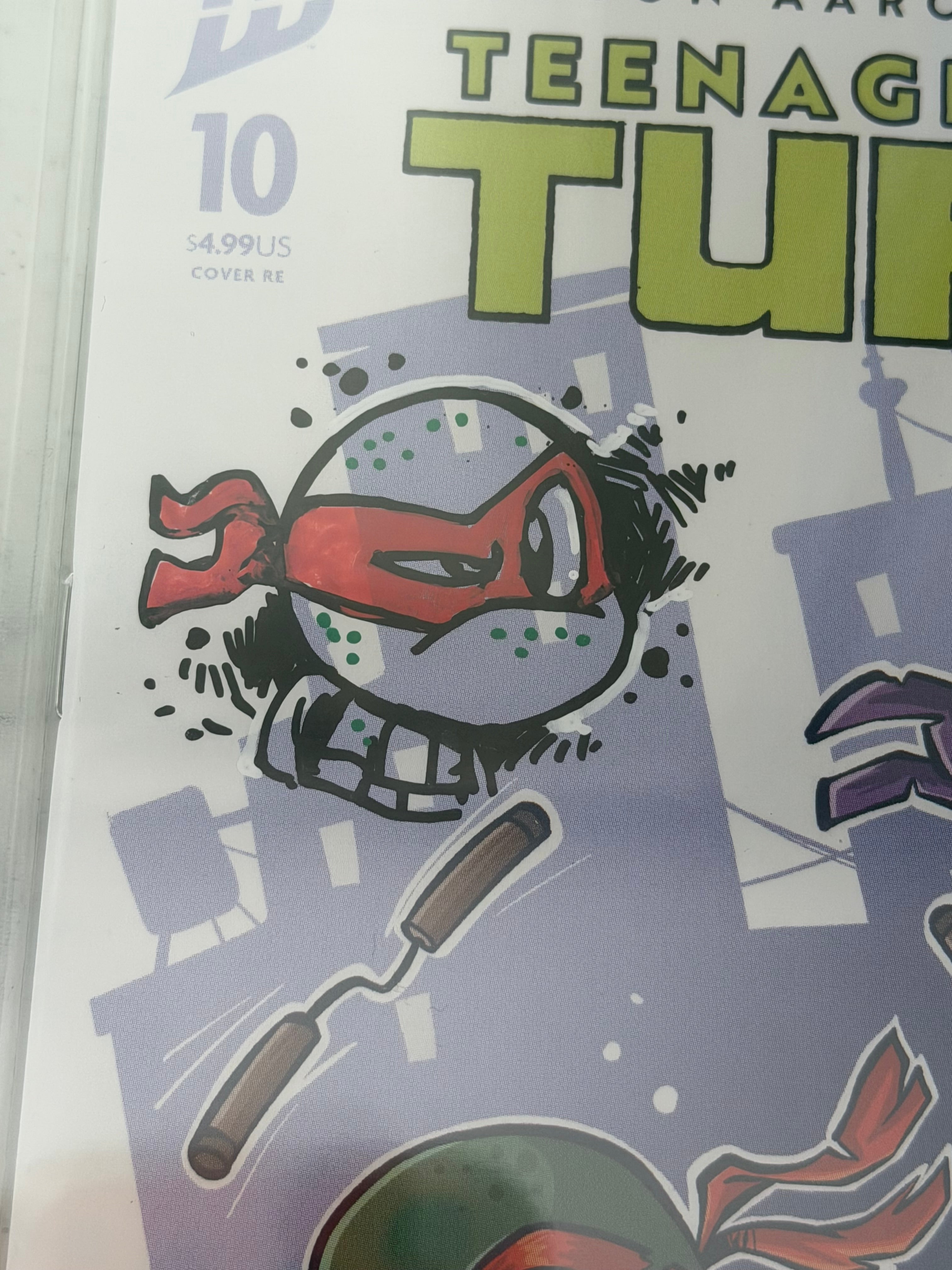 TMNT #10 EXCLUSIVE VARIANT SIGNED W/RAPHAEL COLORED SKETCH BY FREELY ABRIGO CGC 9.8 (C72)