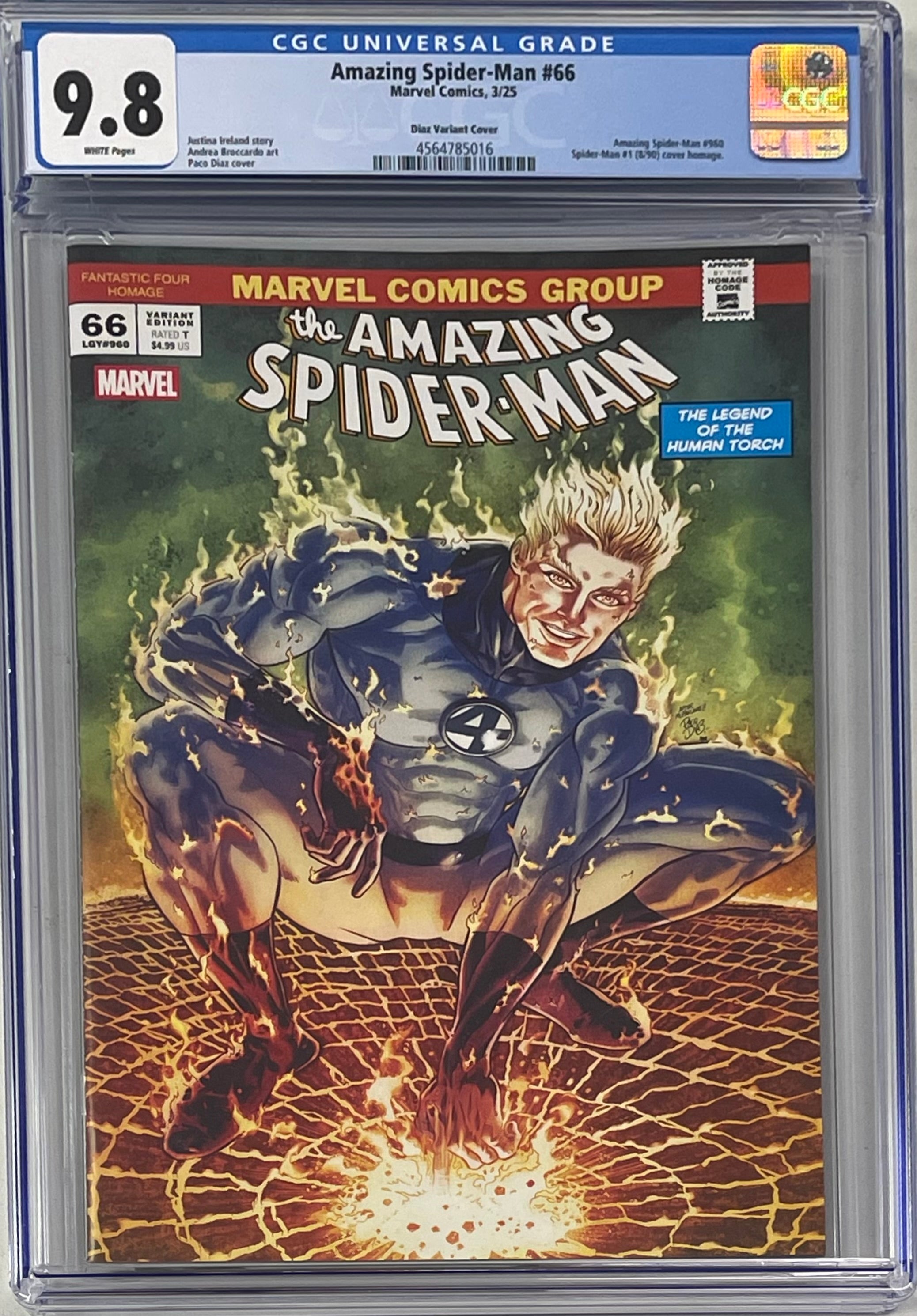 AMAZING SPIDER-MAN #66 PACO DIAZ FANTASTIC FOUR HOMAGE VARIANT CGC 9.8 (IN STOCK) C60